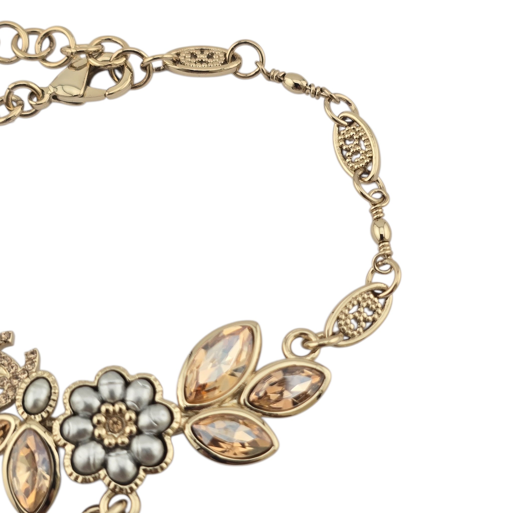 Chanel CC Gold Floral Bracelet 2022 CHANEL