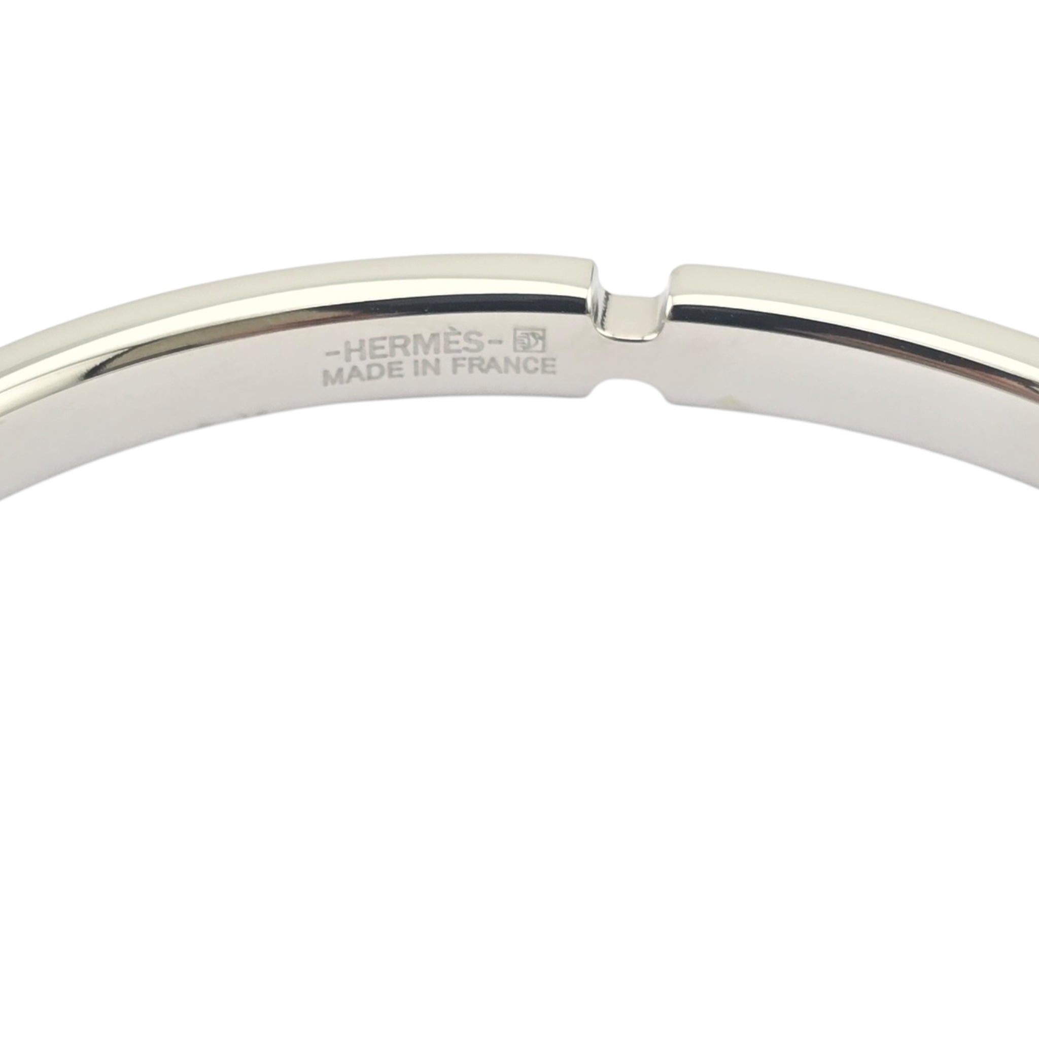 Hermes Olympe Palladium Brown Box Leather Bracelet HERMES