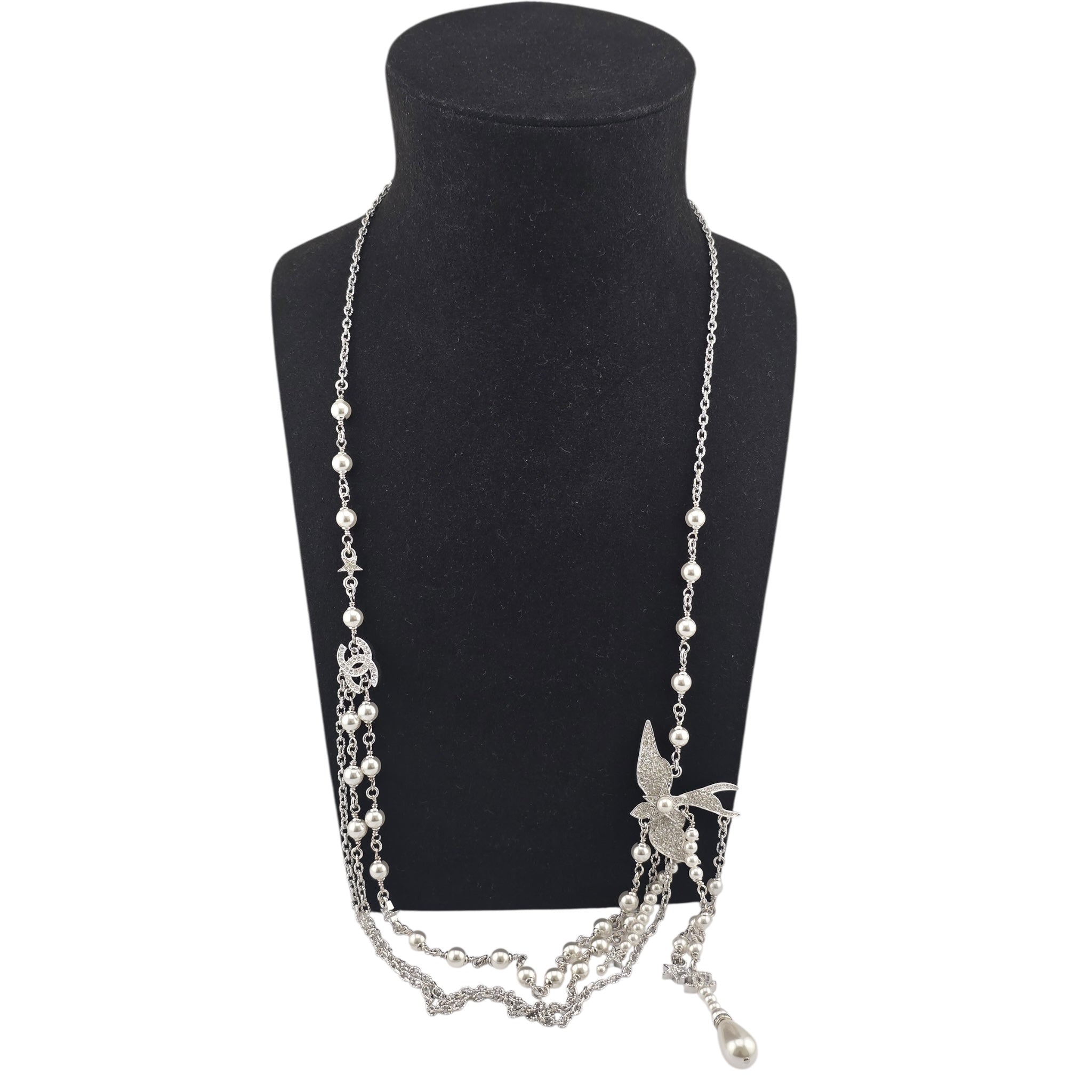 Chanel CC Silver Bird Long Belt / Necklace SS25 CHANEL