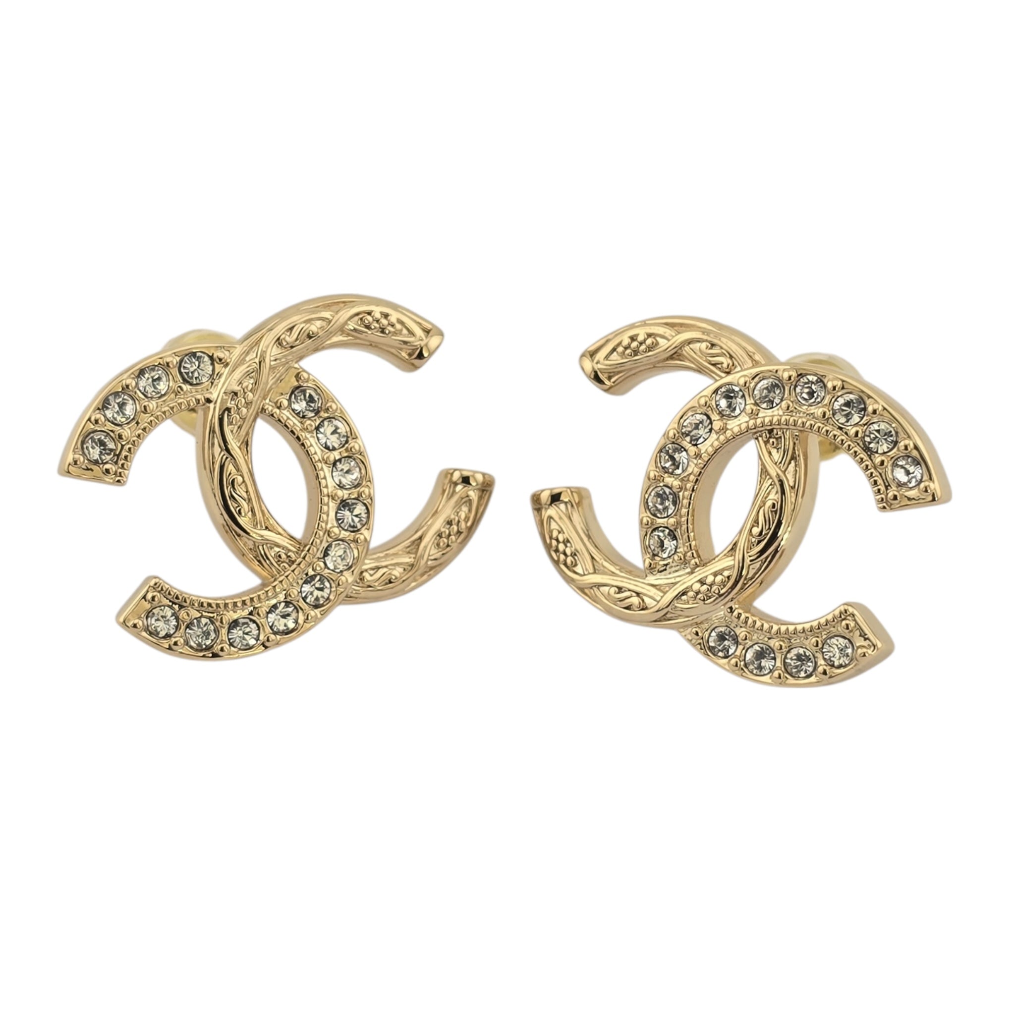 Chanel CC Gold Stud Earrings 2025 CHANEL
