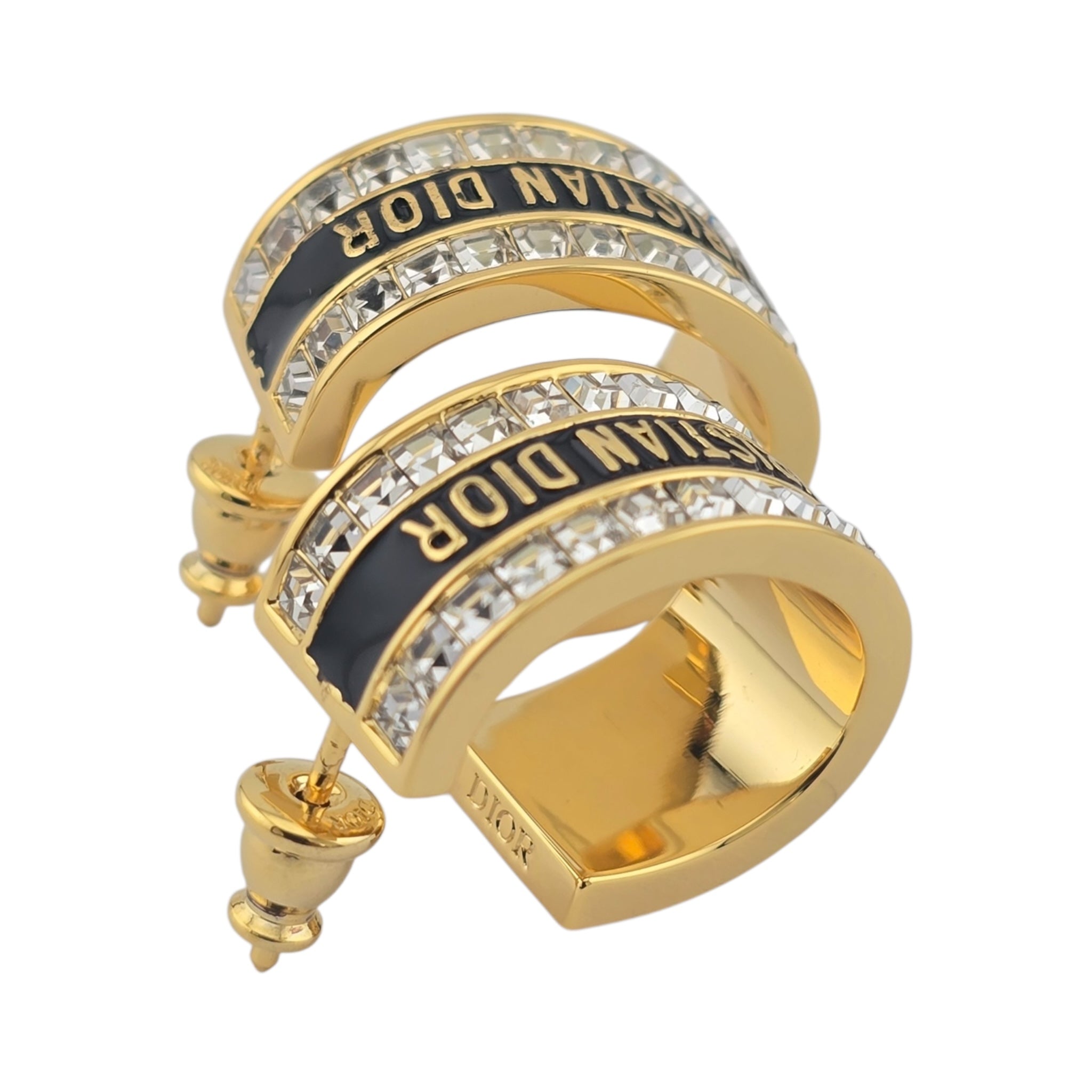 Christian Dior Night Code Black Enamel Earrings DIOR