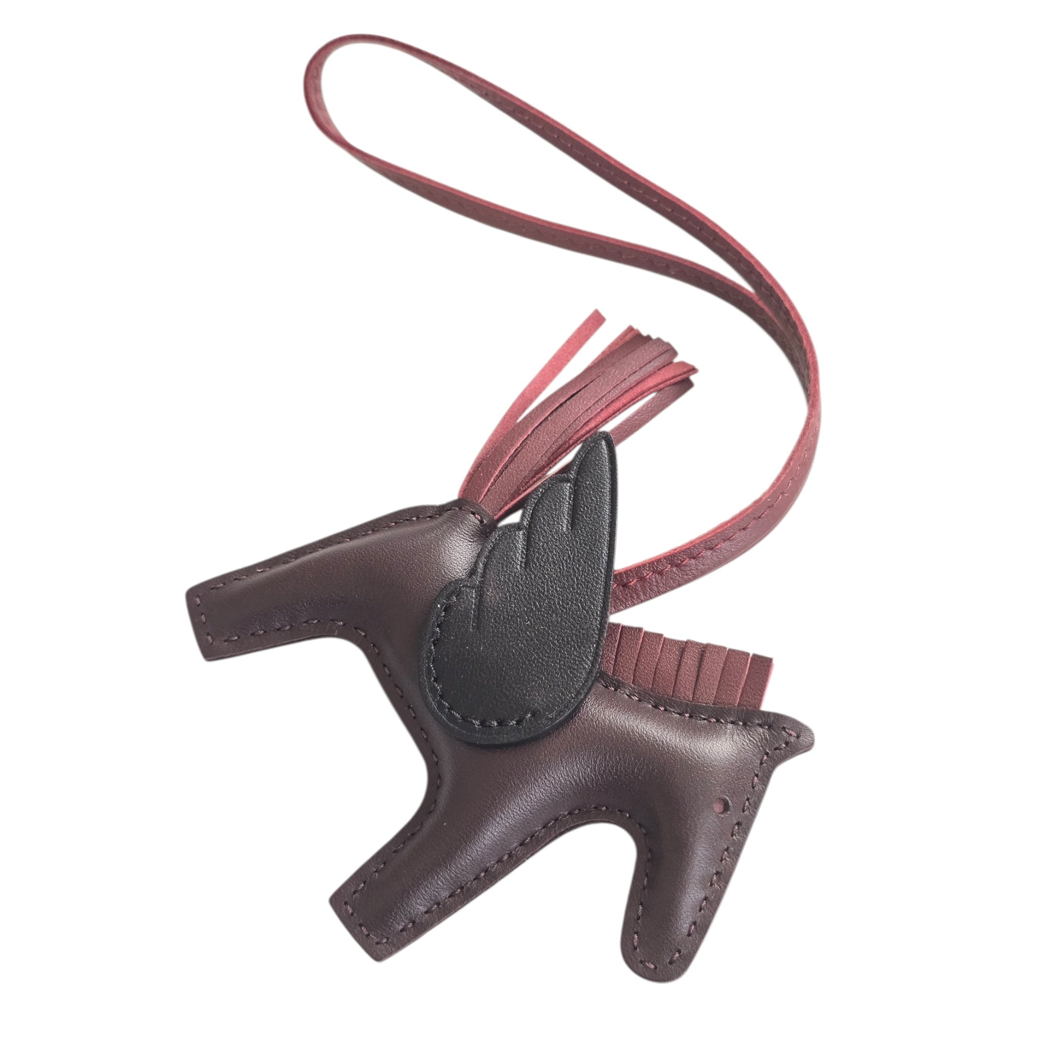 Hermes Rodeo Pegase PM Bag Charm Rouge Sellier/Rouge H/Black HERMES