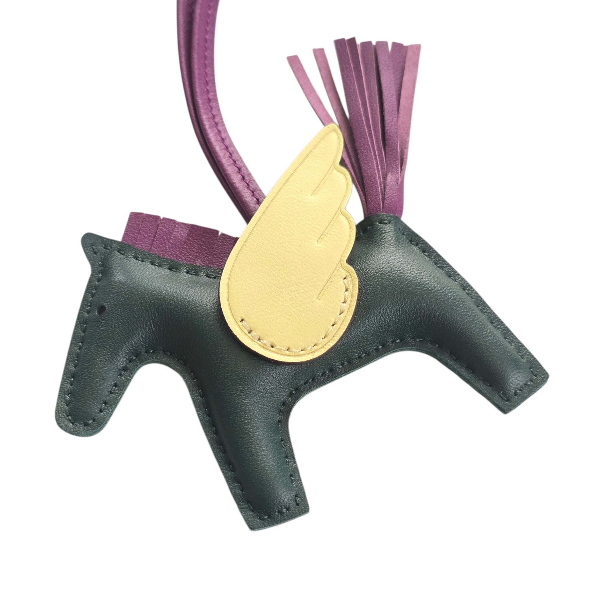 Hermes Rodeo Pegase PM Bag Charm Vert Cyprès / Violet / Jaune Milton HERMES