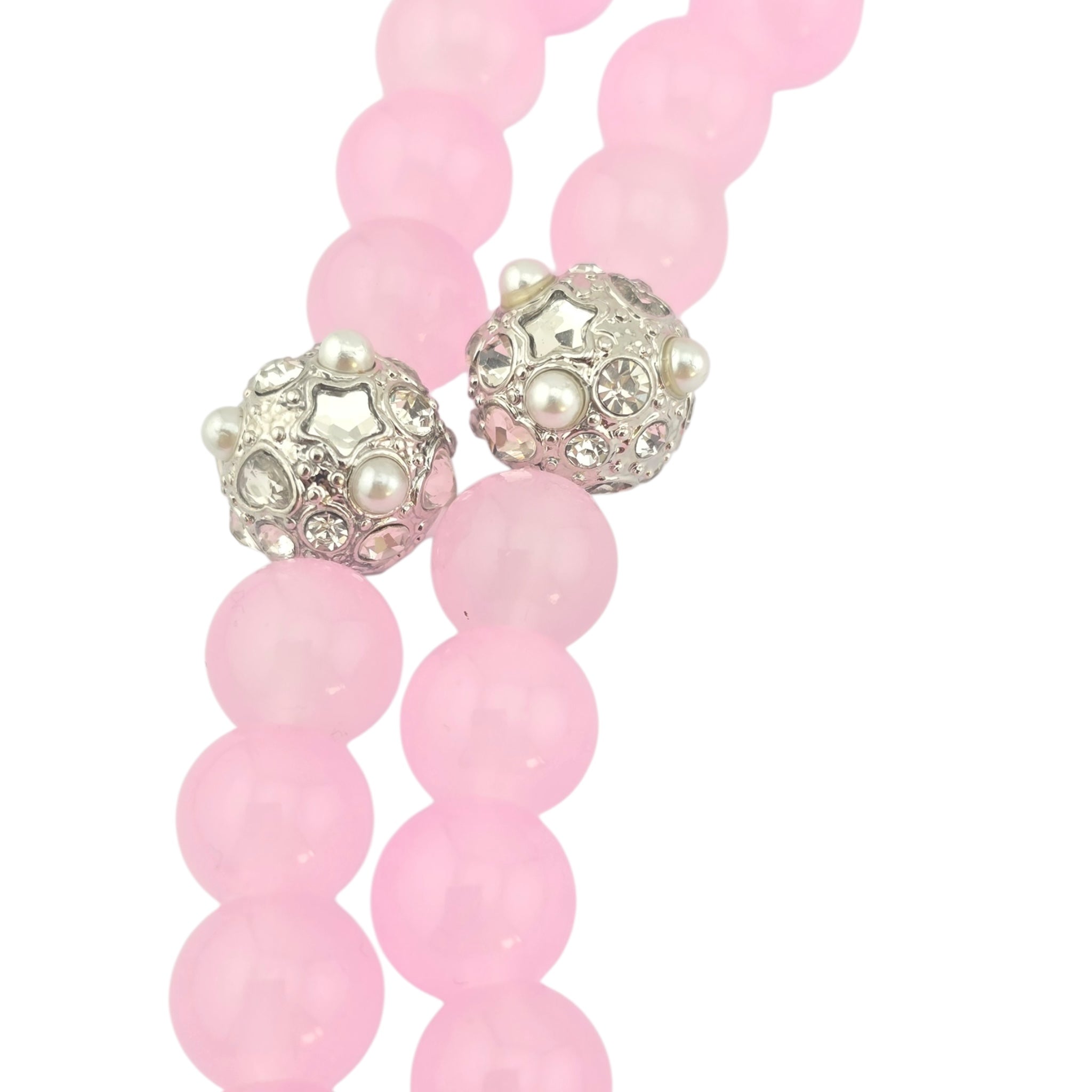 Chanel CC Pink Bead Crystal Long Necklace 2025 CHANEL