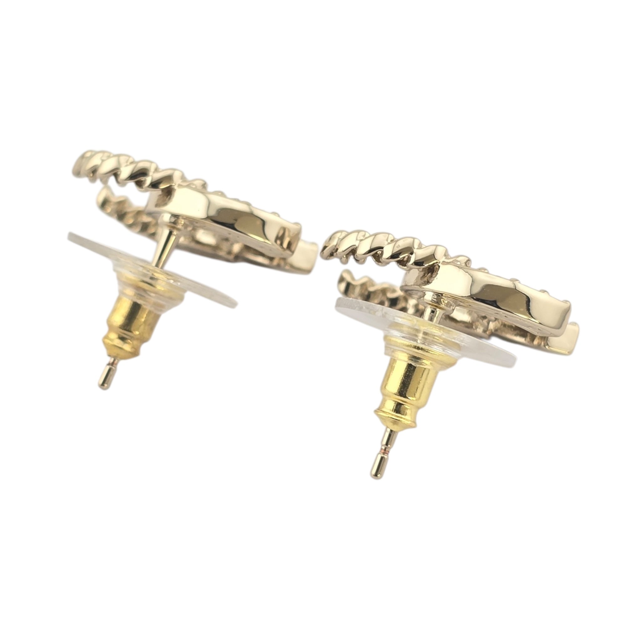Chanel CC Crystal Earrings Gold 2025 CHANEL