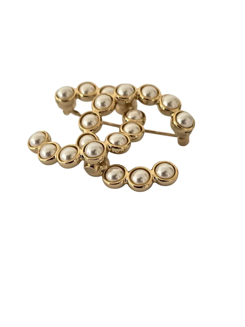 Chanel CC Gold and Faux Pearl Brooch 2024 CHANEL