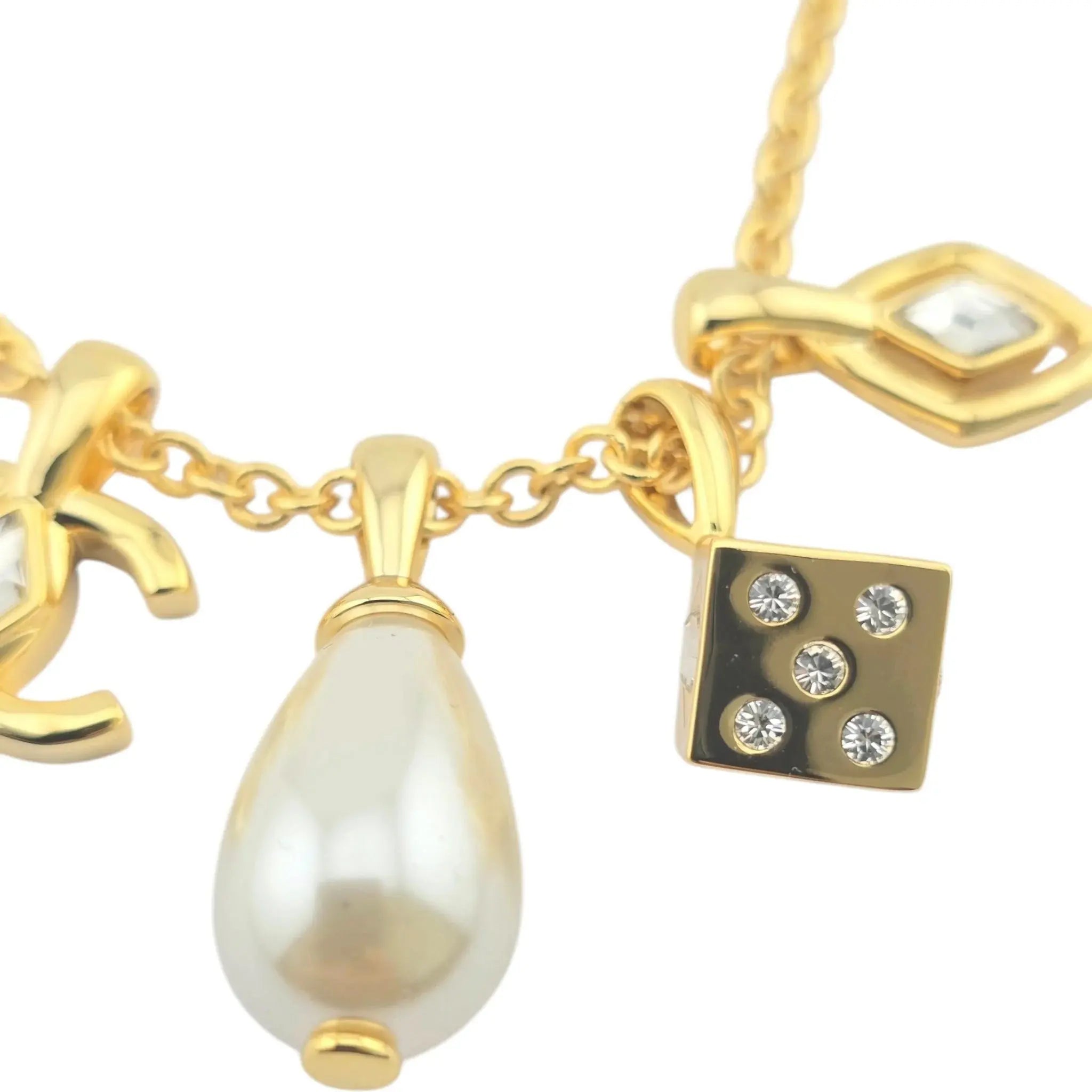 hanel CC Charms Gold Necklace 2023 CHANEL