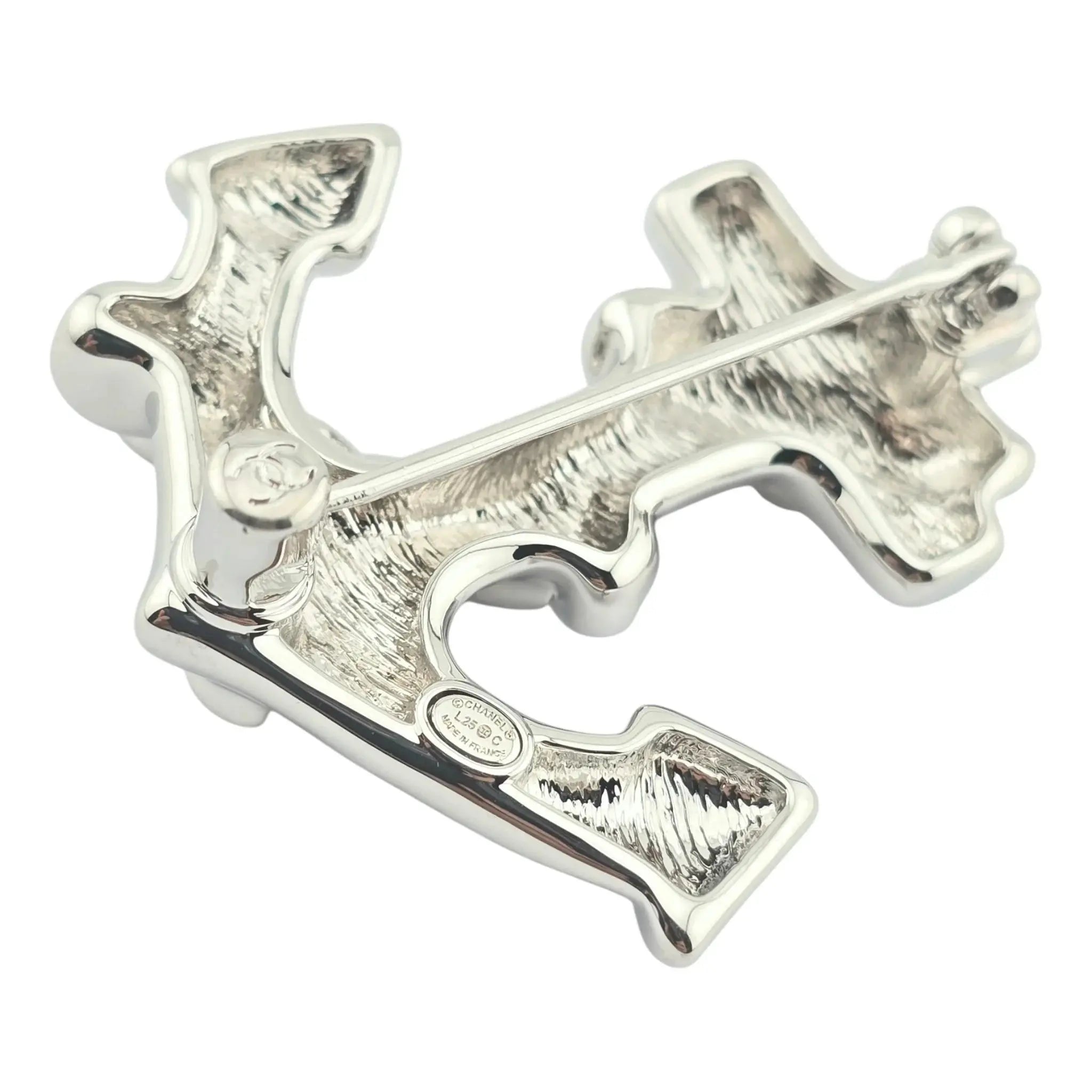 Chanel CC Silver Anchor Brooch 2025 CHANEL