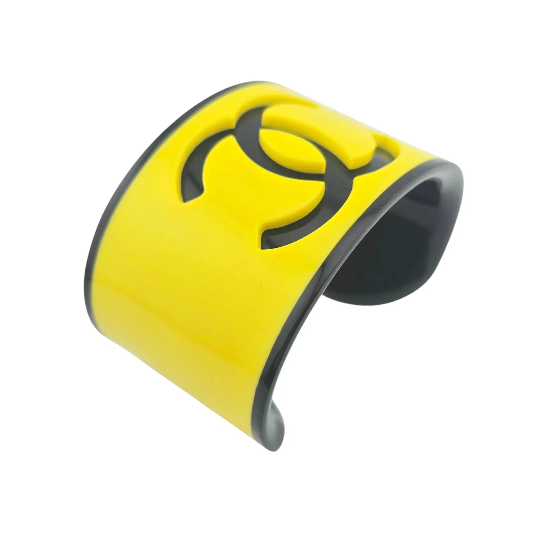 Chanel CC Resin Yellow Bangle B23 CHANEL