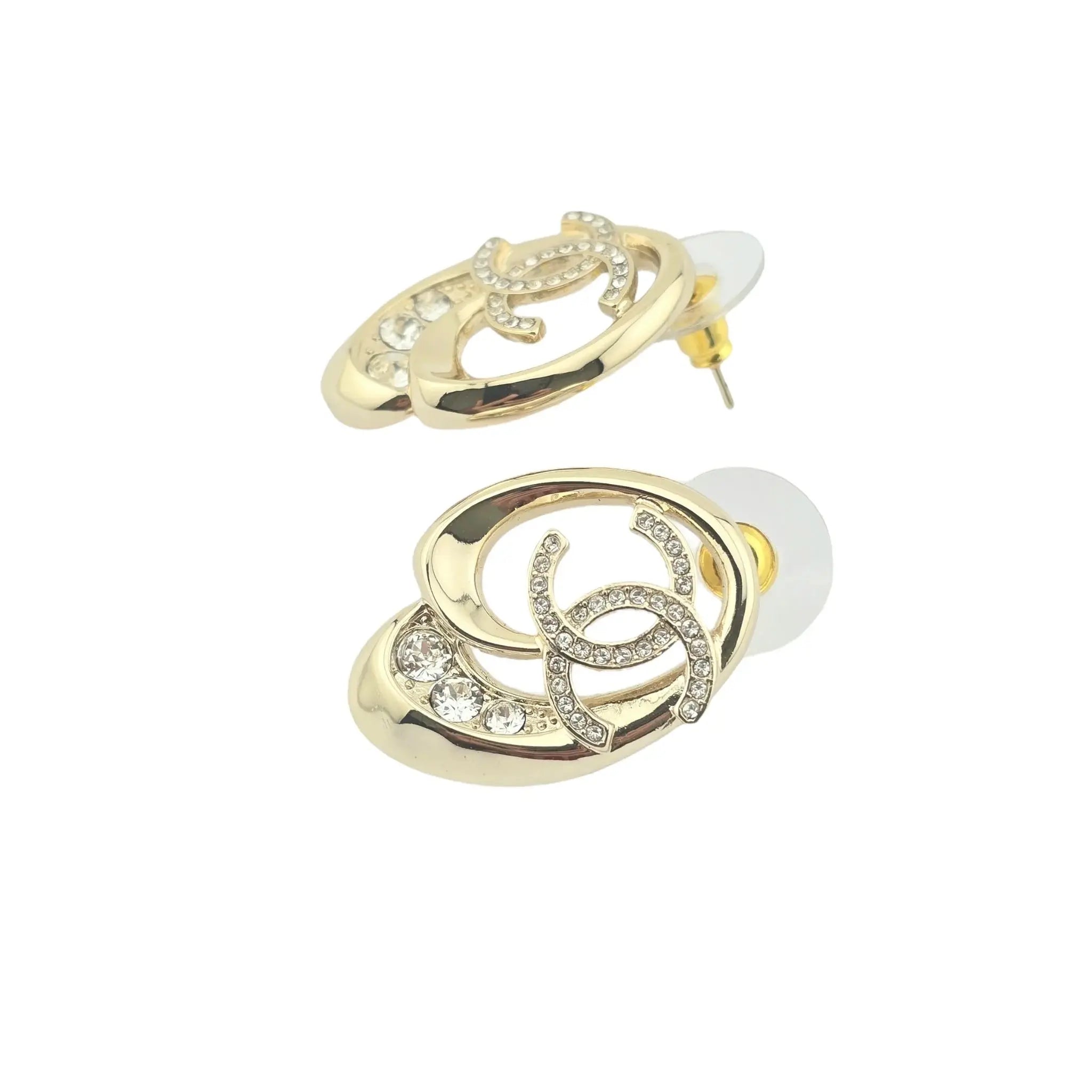 Chanel CC Crystal Stud Earrings 2023 CHANEL