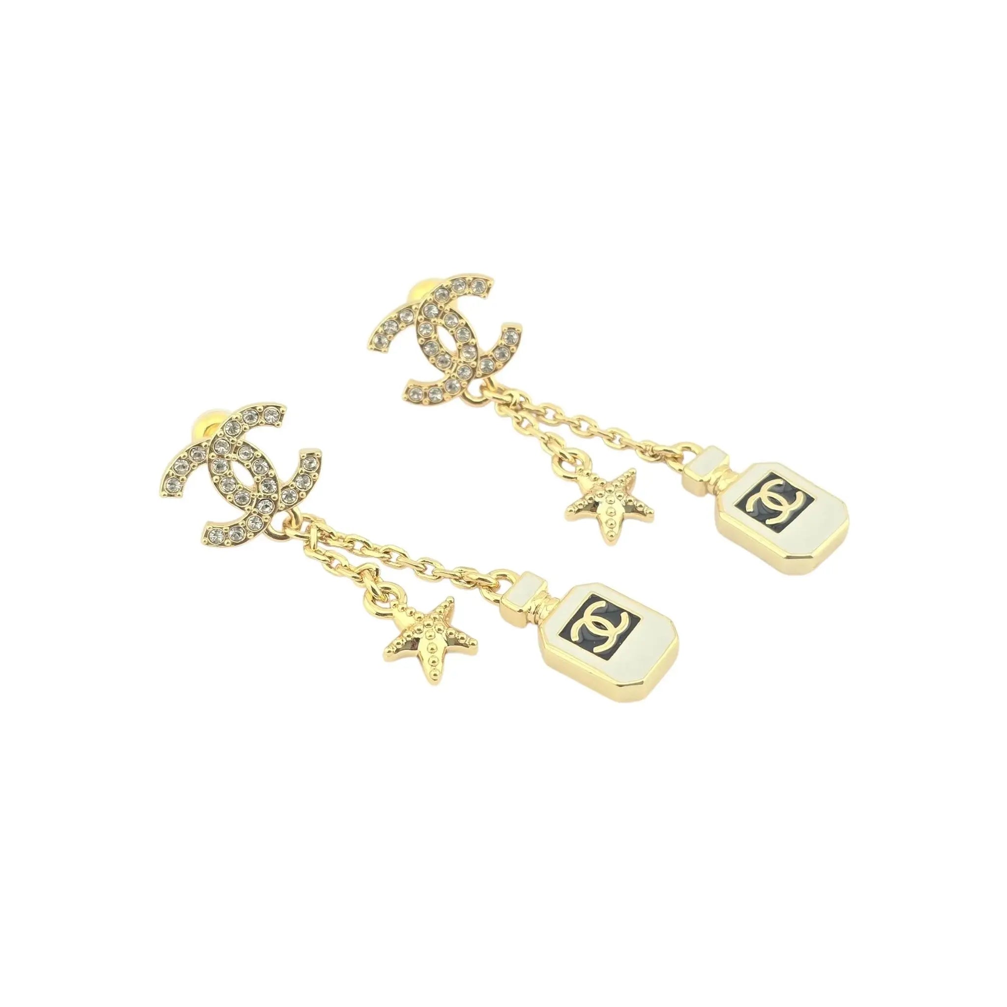 Chanel CC Chain Drop Perfume Star Earrings 2025 CHANEL
