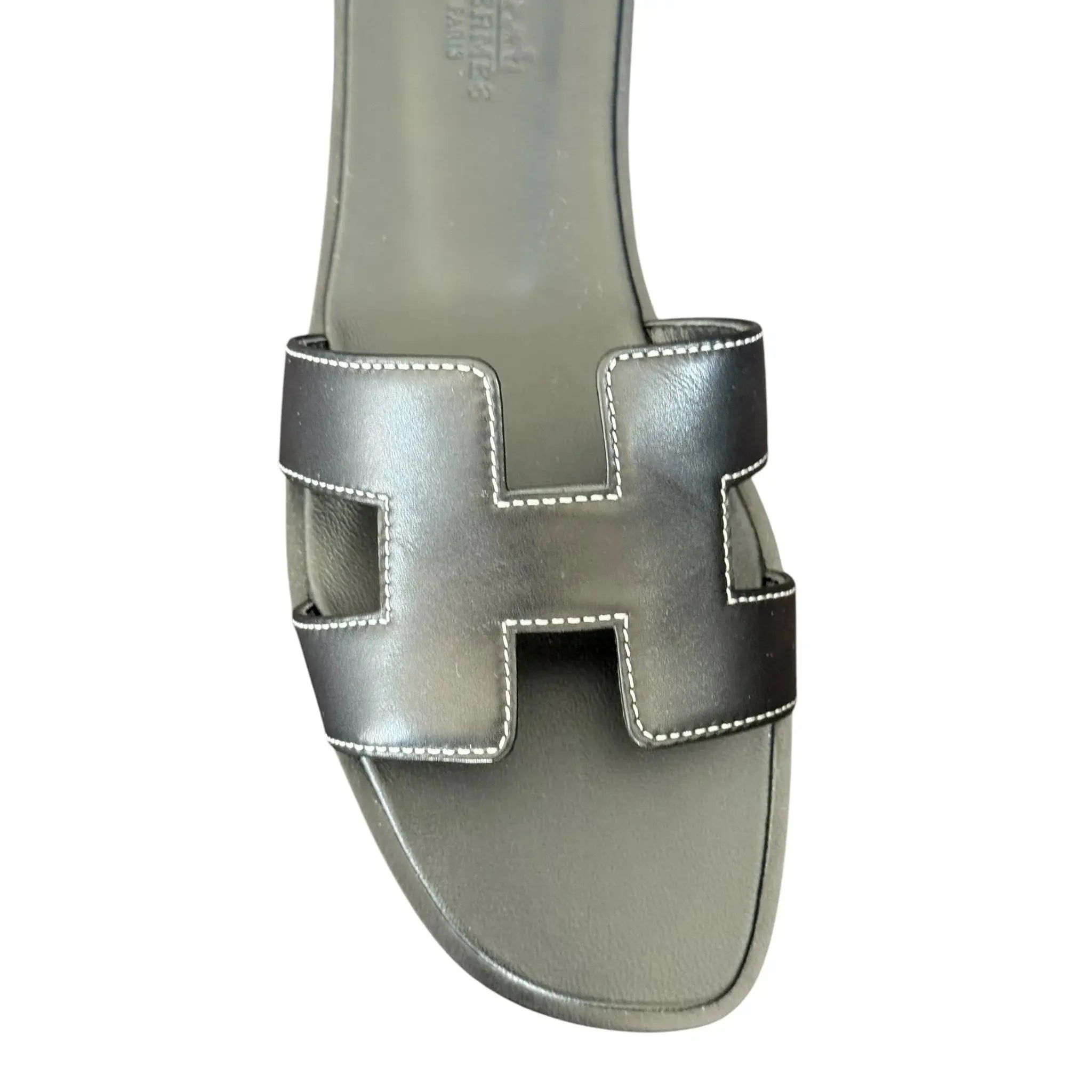 Hermes Oran Sandal Black Noir - 39 UK 6 HERMES