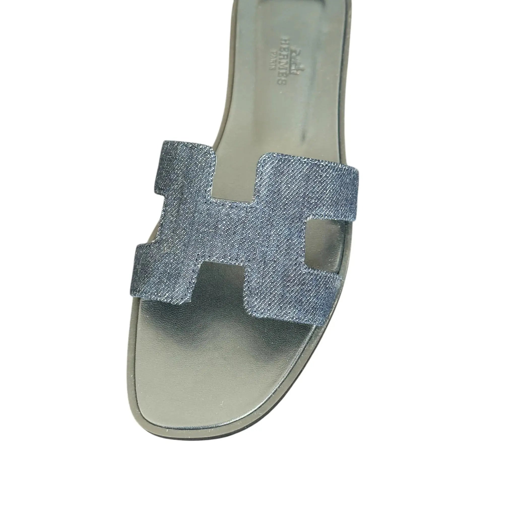 Hermes Oran Sandal Bleu Brut Denim 39 UK 6 HERMES