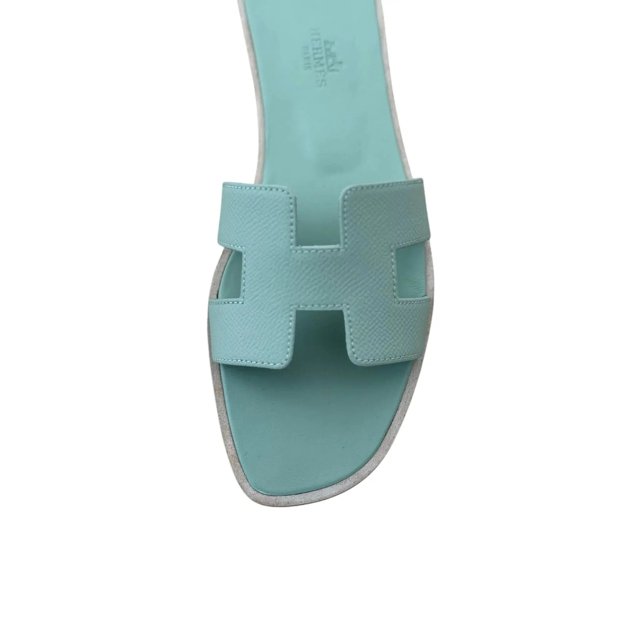 Hermes Oran Sandal Epsom Vert Jade Epsom 39 UK6 HERMES