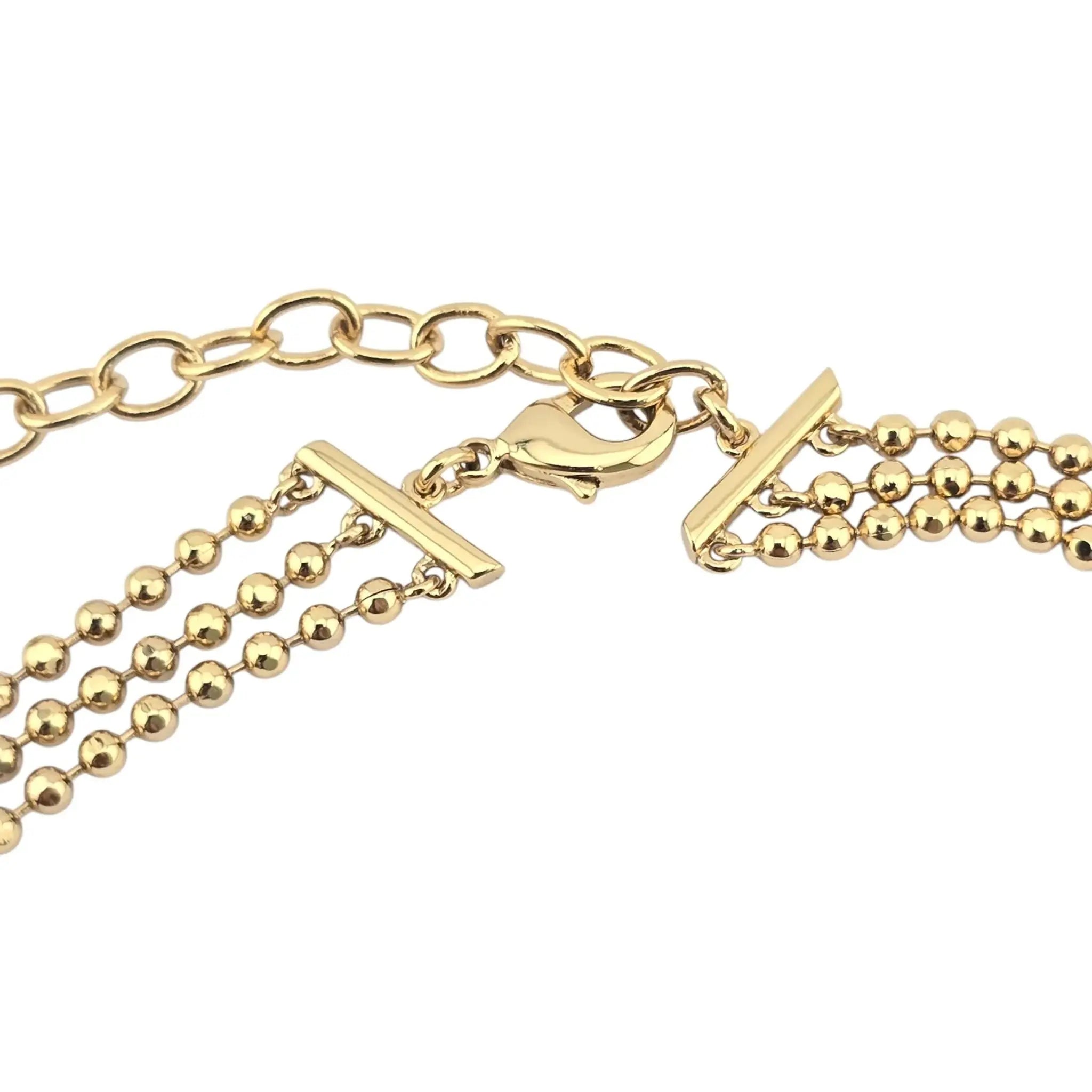 Louis Vuitton LV Gold Essential V 3 Row Necklace LOUIS VUITTON