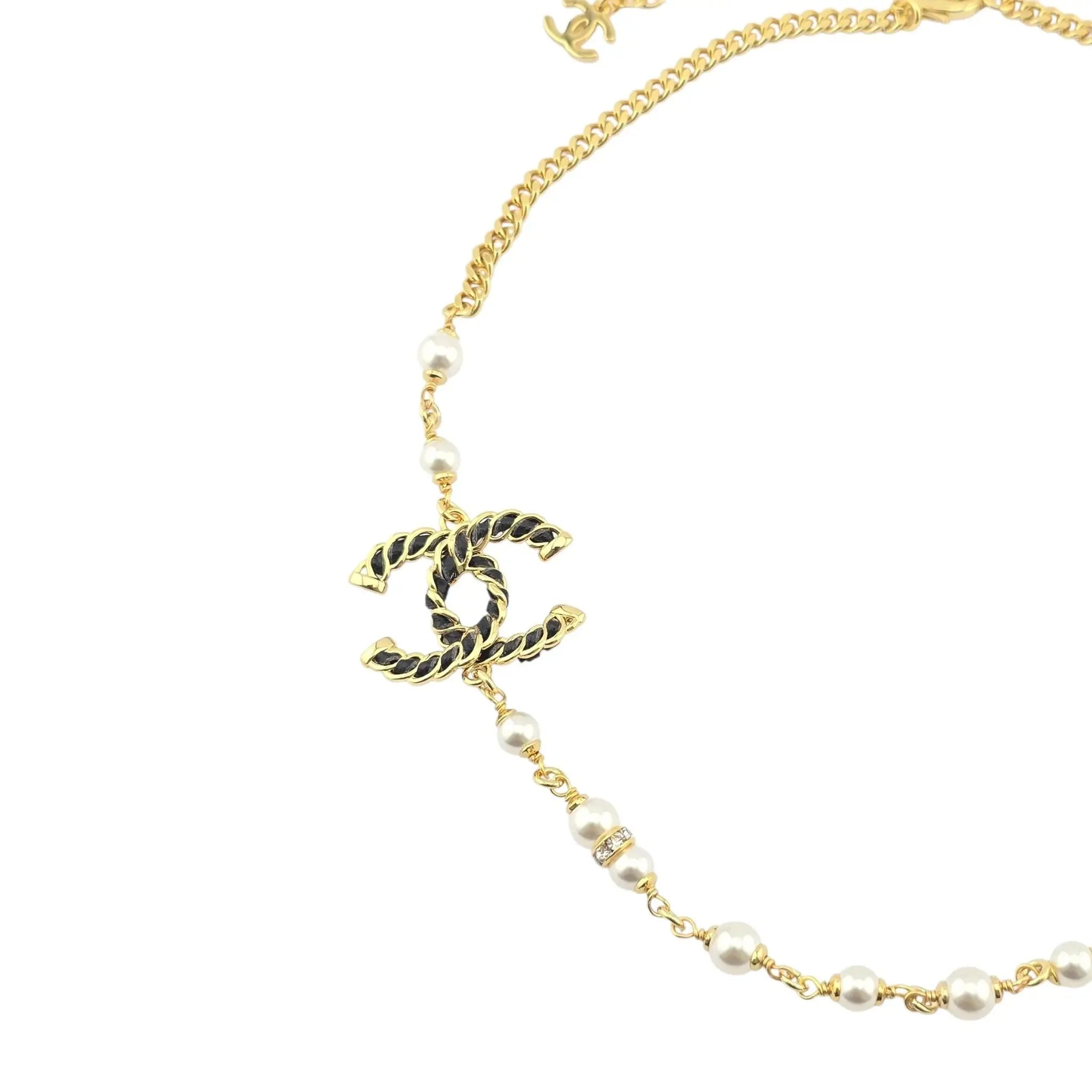Chanel CC Faux Pearl Leather Necklace 2024 CHANEL