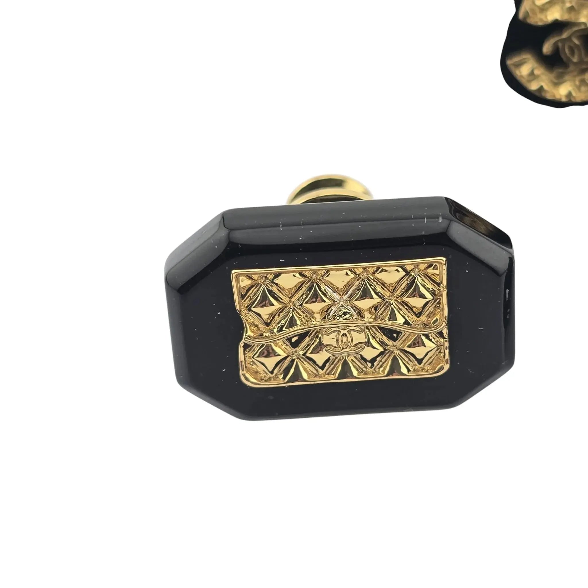 Chanel CC No 5 3 Black Gold Brooch 2023 CHANEL