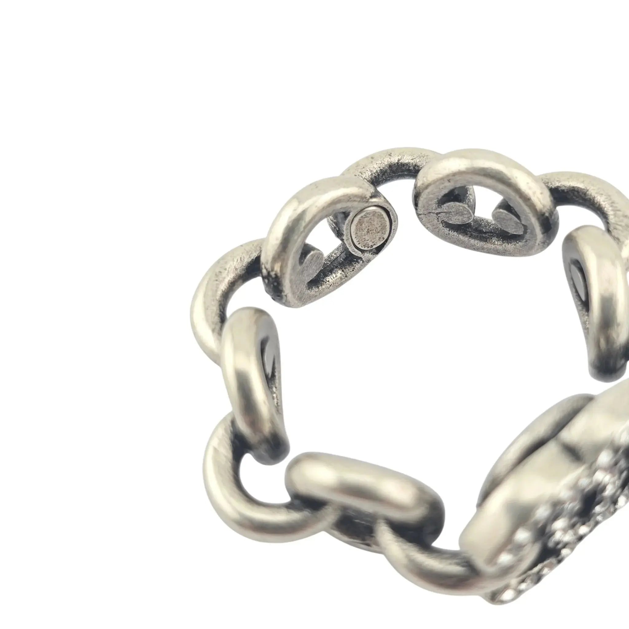 Chanel CC Silver Crystal Ring CHANEL