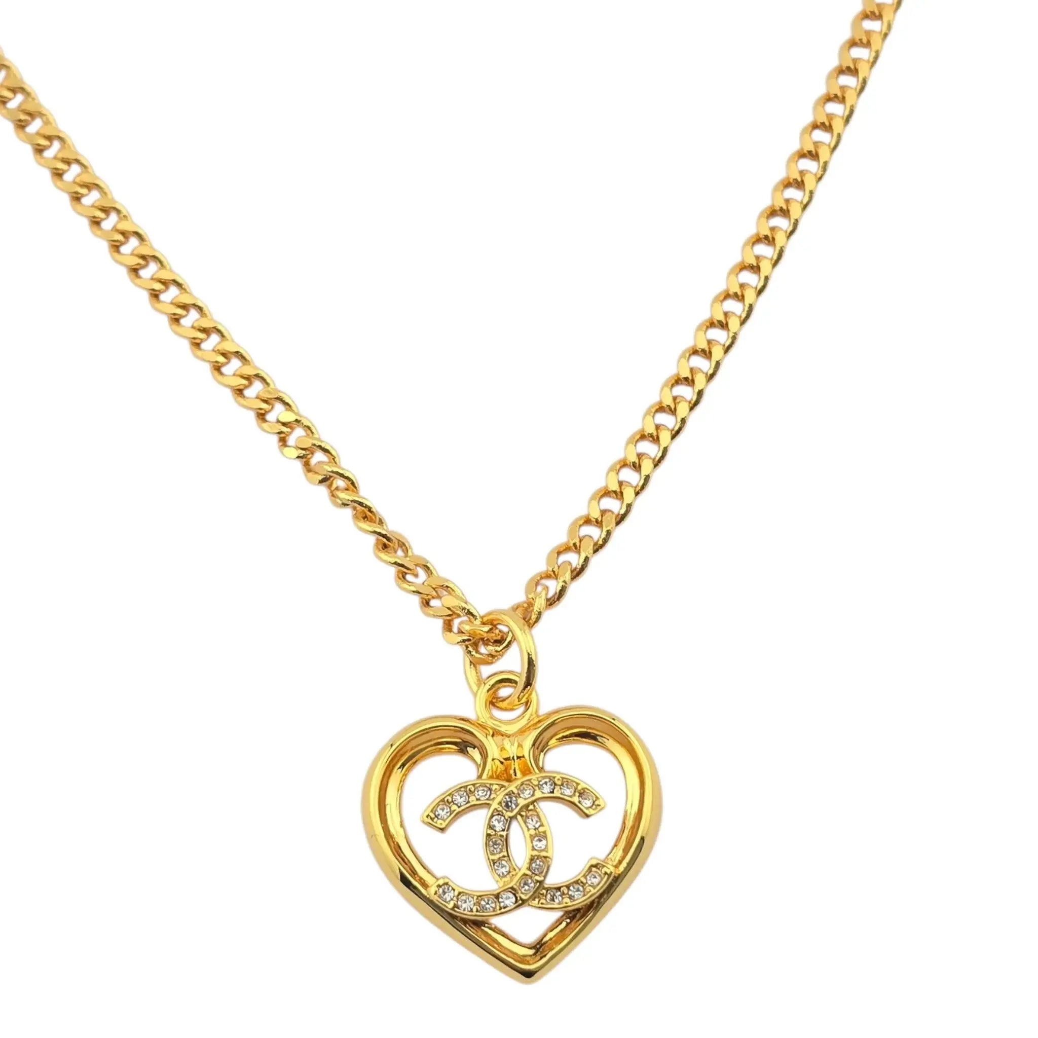 Chanel CC Gold Heart Small Pendant Necklace 2023 CHANEL