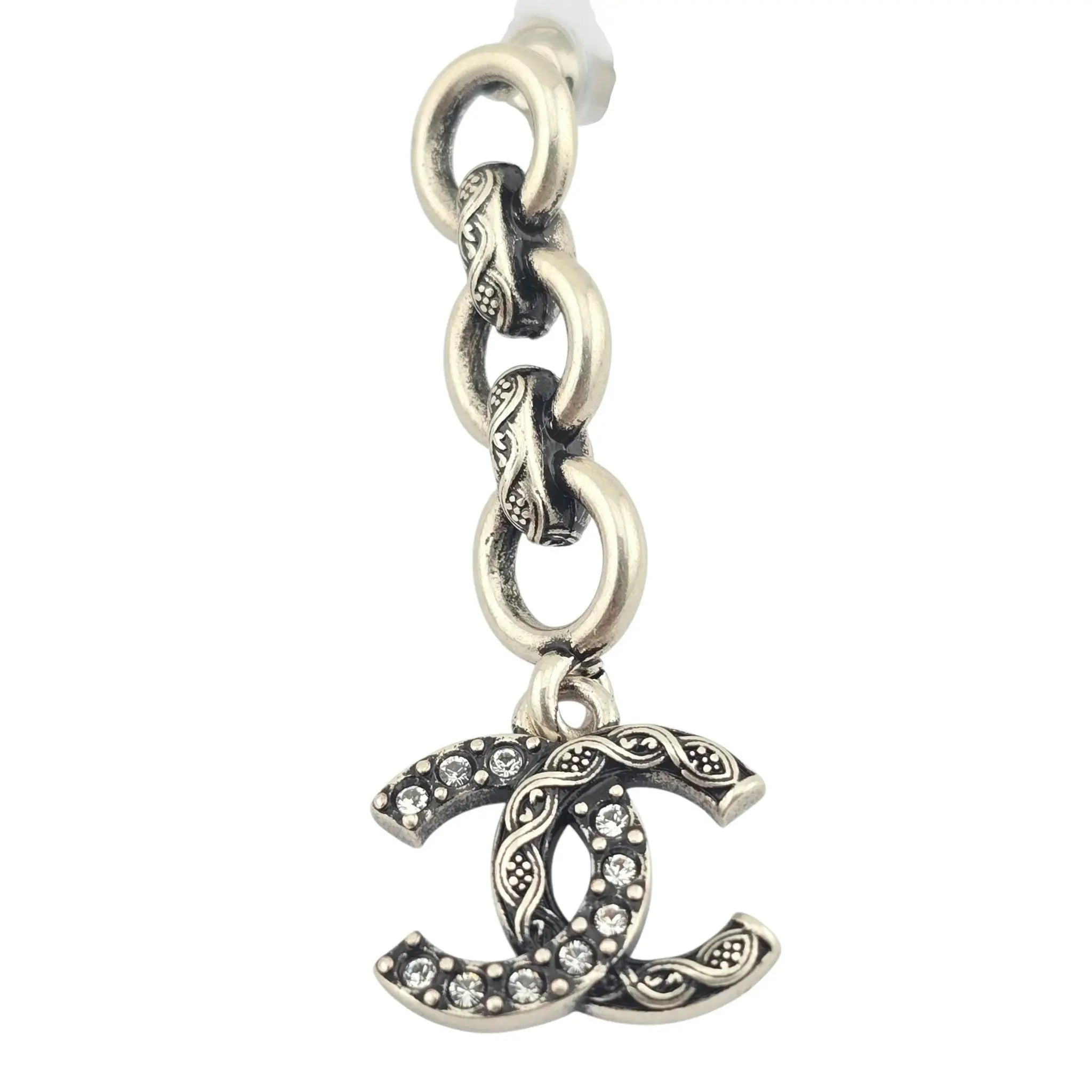 Chanel CC Silver Stud Earrings 2024 CHANEL