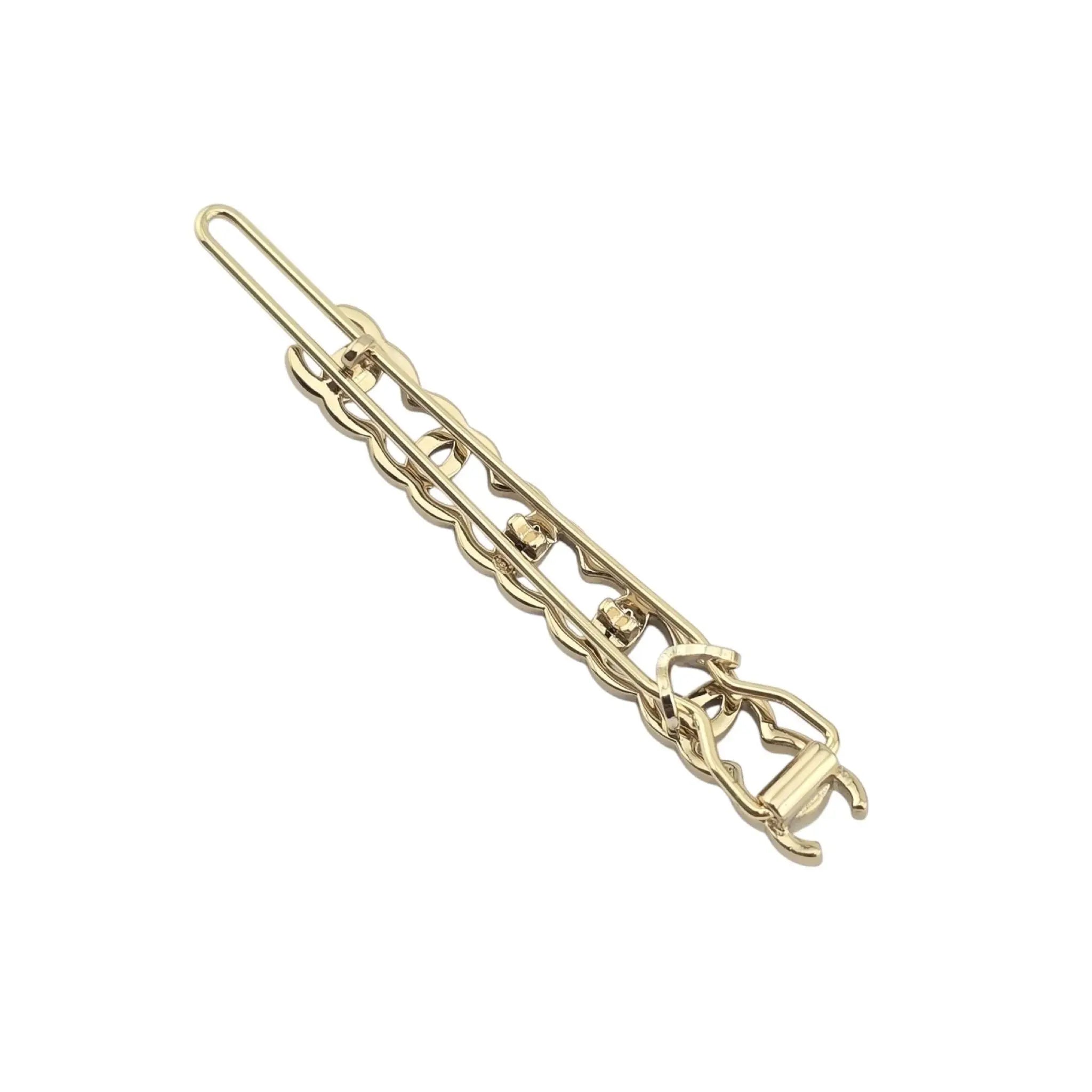 Chanel CC Metal Hair Clip Barrette Gold 2021 CHANEL