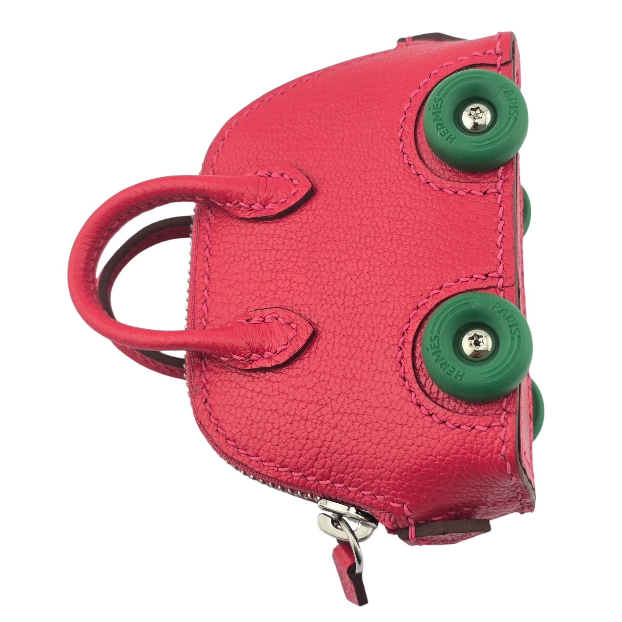 Hermes Bolide On Wheels Bag Charm Rose Extreme HERMES