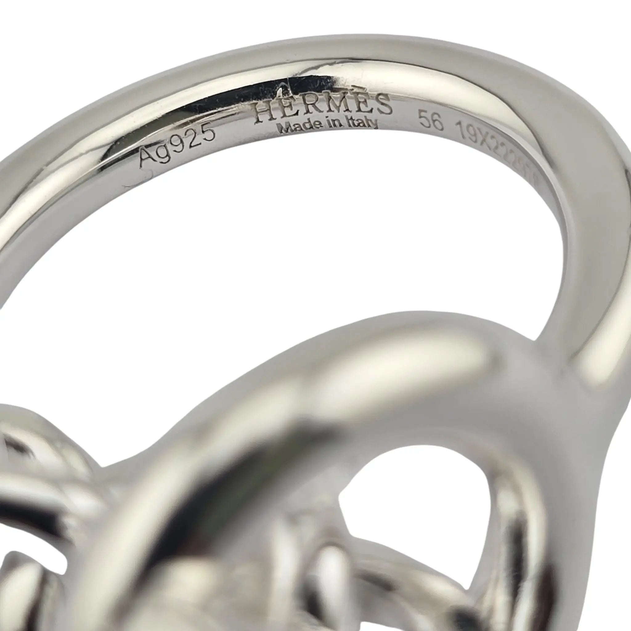 Hermes Croisette Large Sterling Silver Ring HERMES
