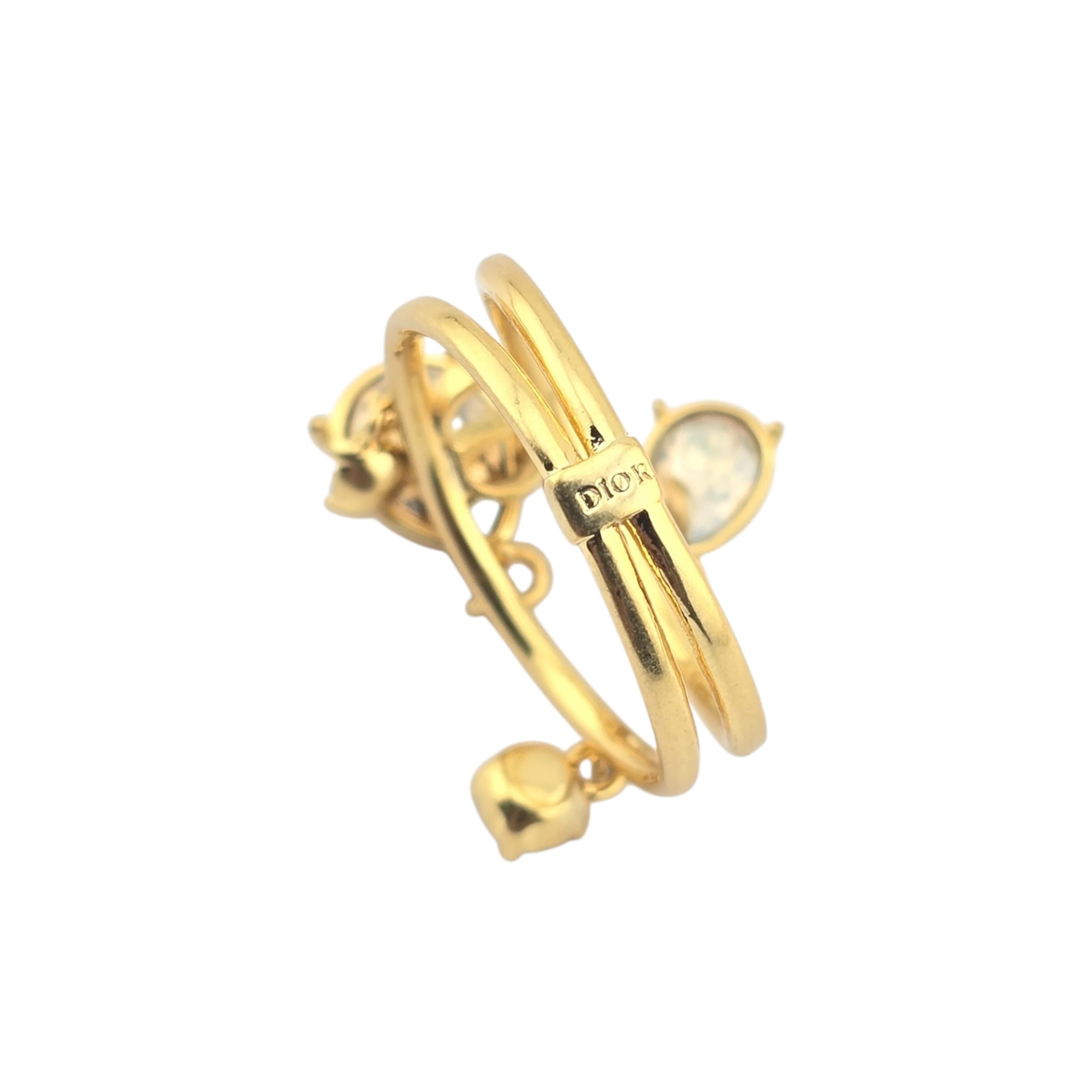 Christian Dior D-Drop Gold Ring