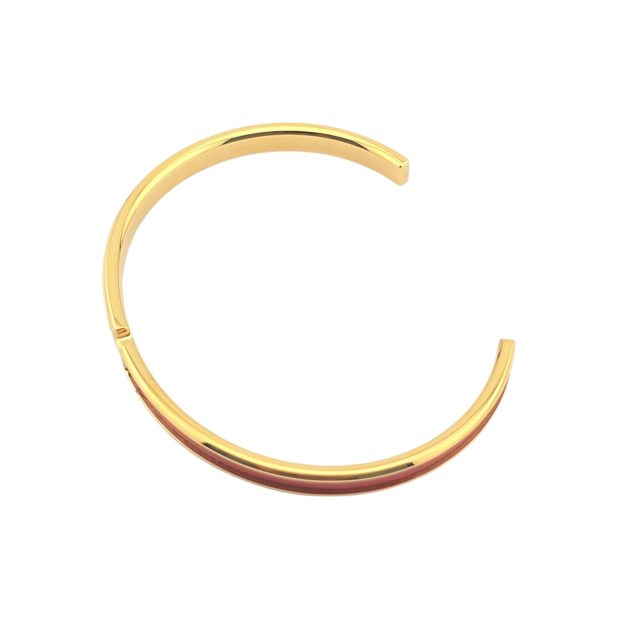 Hermes Olympe Red Gold Leather Bracelet
