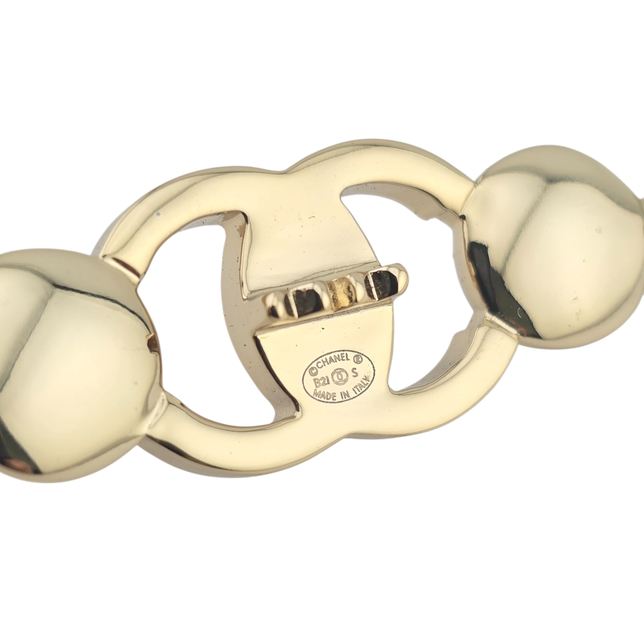 Chanel CC Gold Metal Beaded Hair Clip Barrette 2021