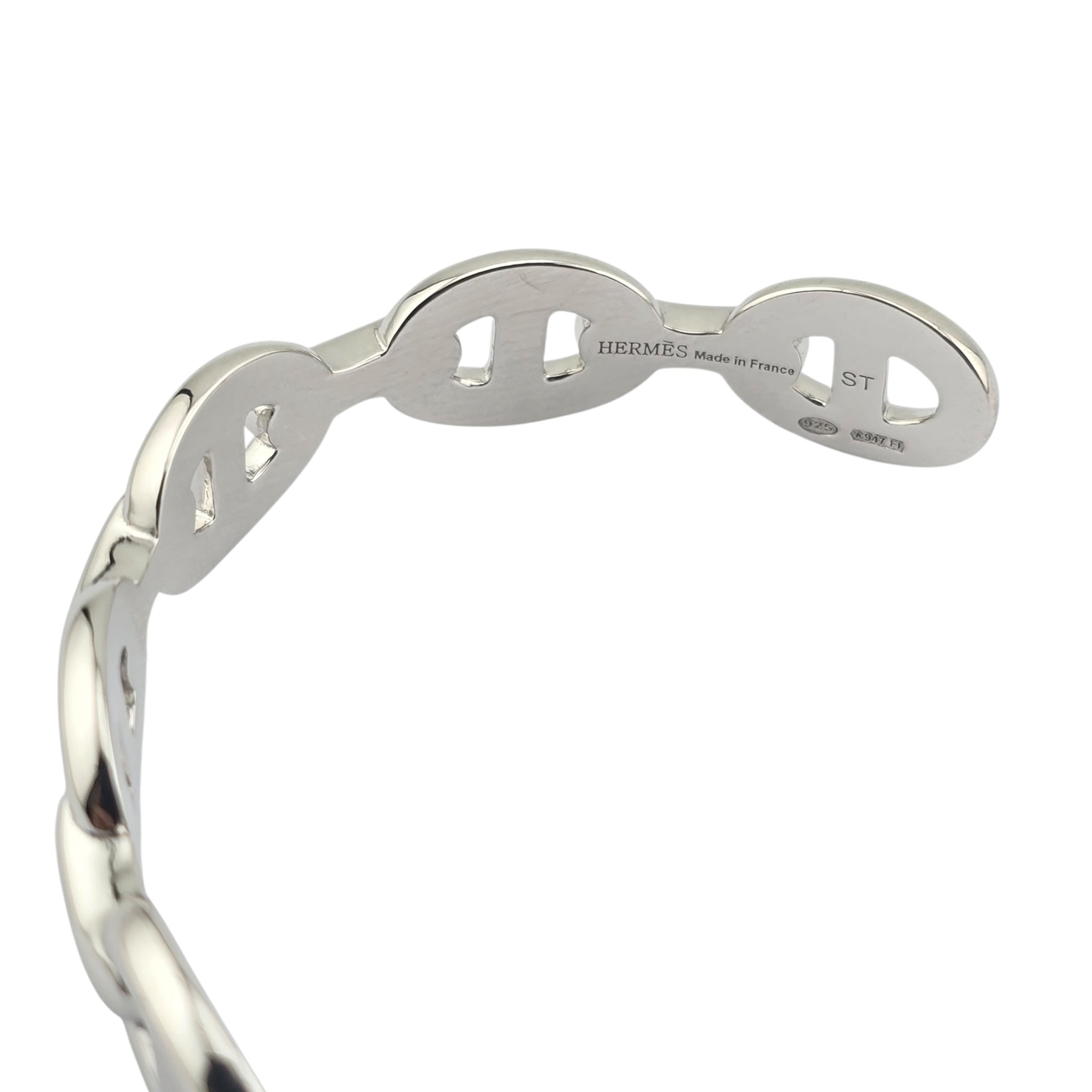 Hermes Chaine d'ancre Enchainee Silver Bracelet Medium - ST
