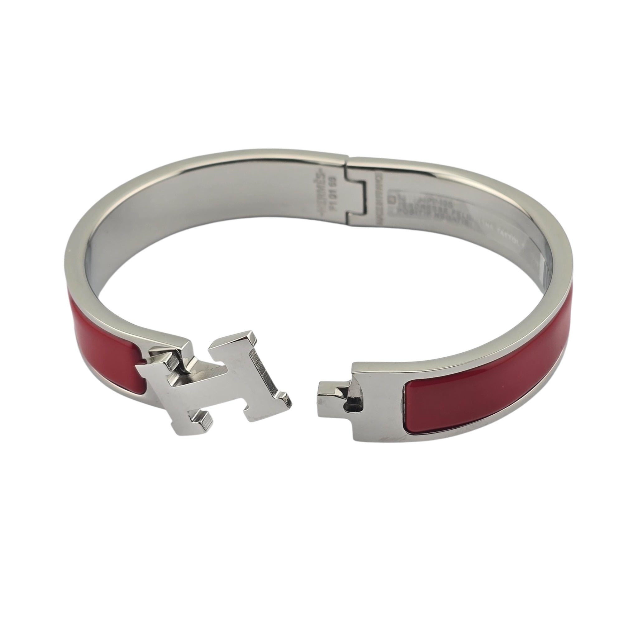 Hermes Clic H Bracelet Red Palladium GM