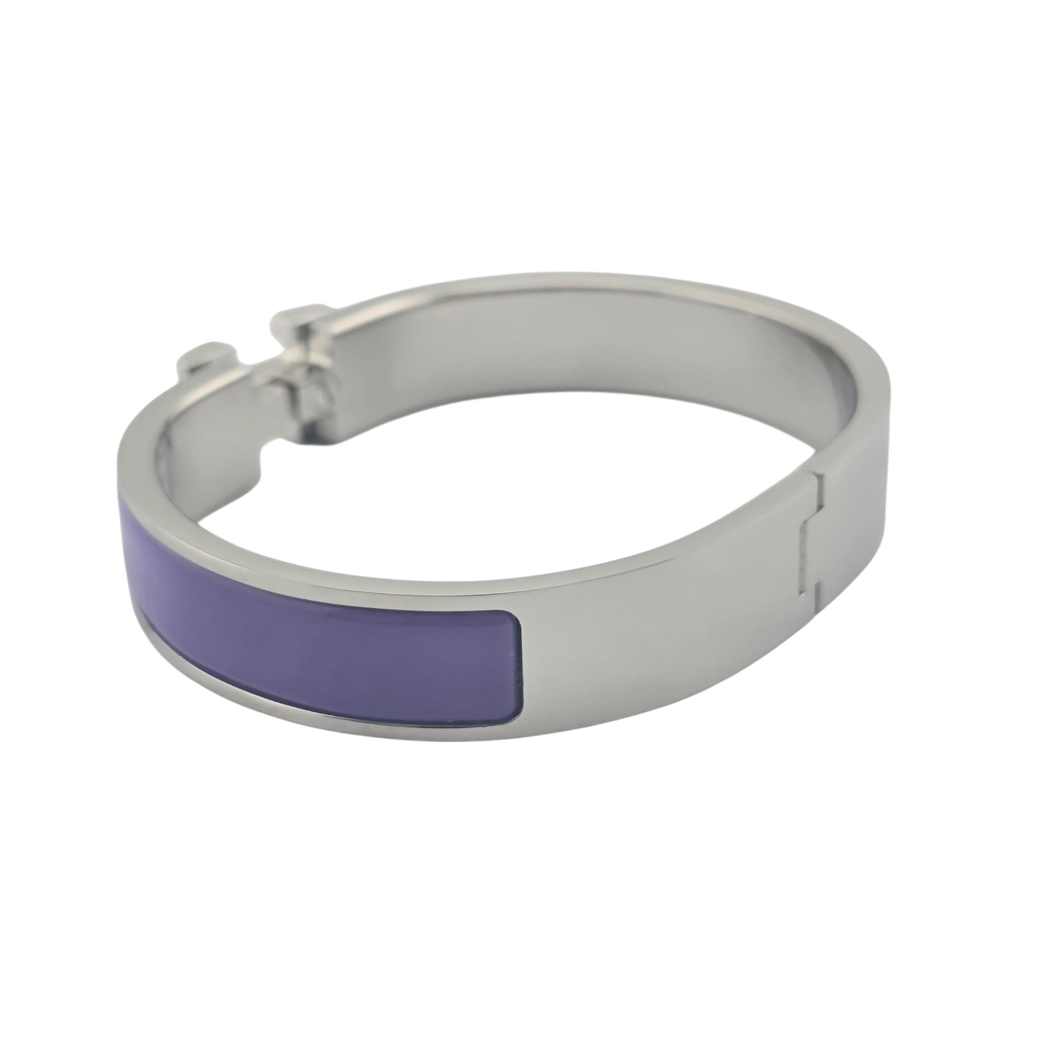 Hermes Clic H Bracelet Purple Lilas Palladium GM