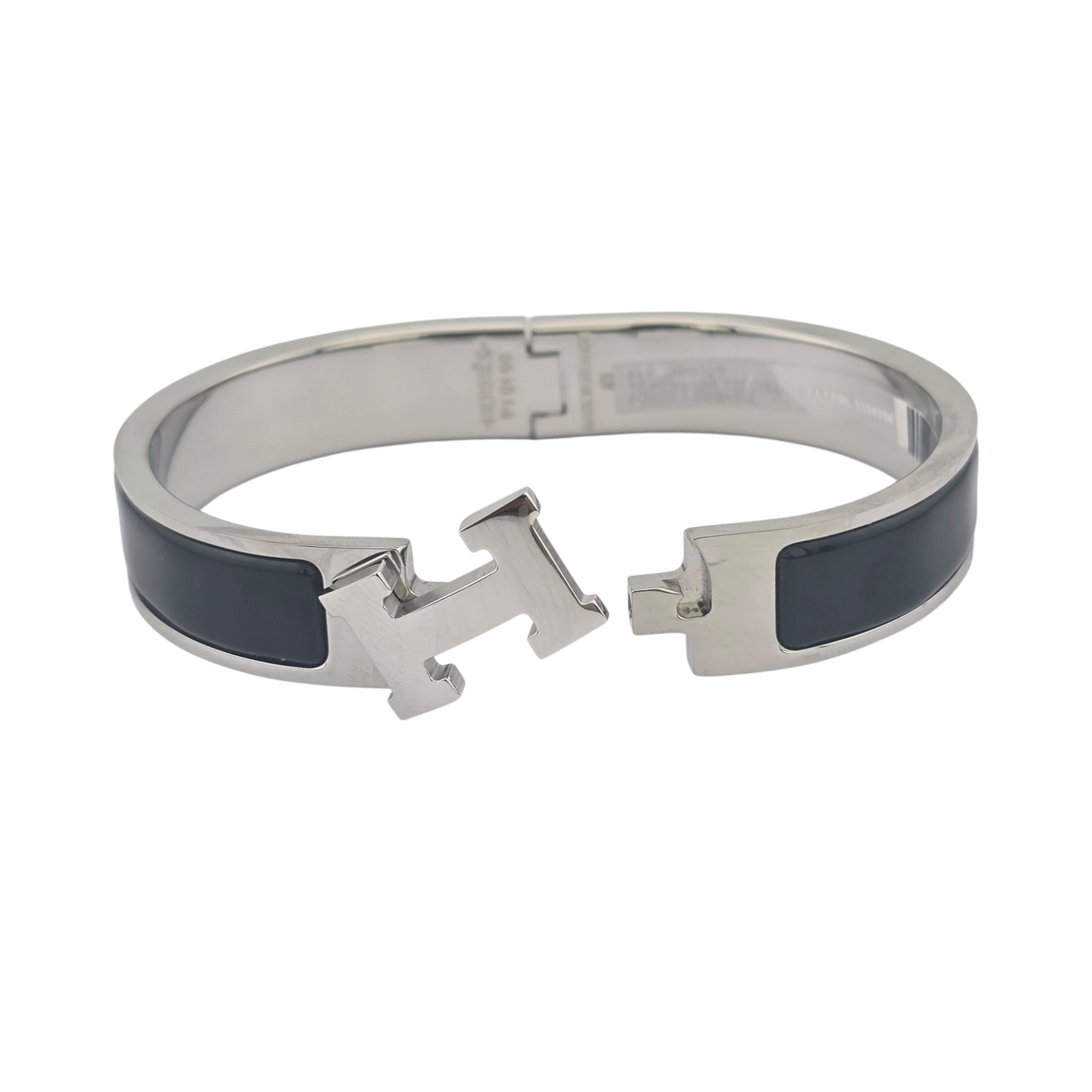 Hermes Clic H Bracelet Black Noir Palladium GM