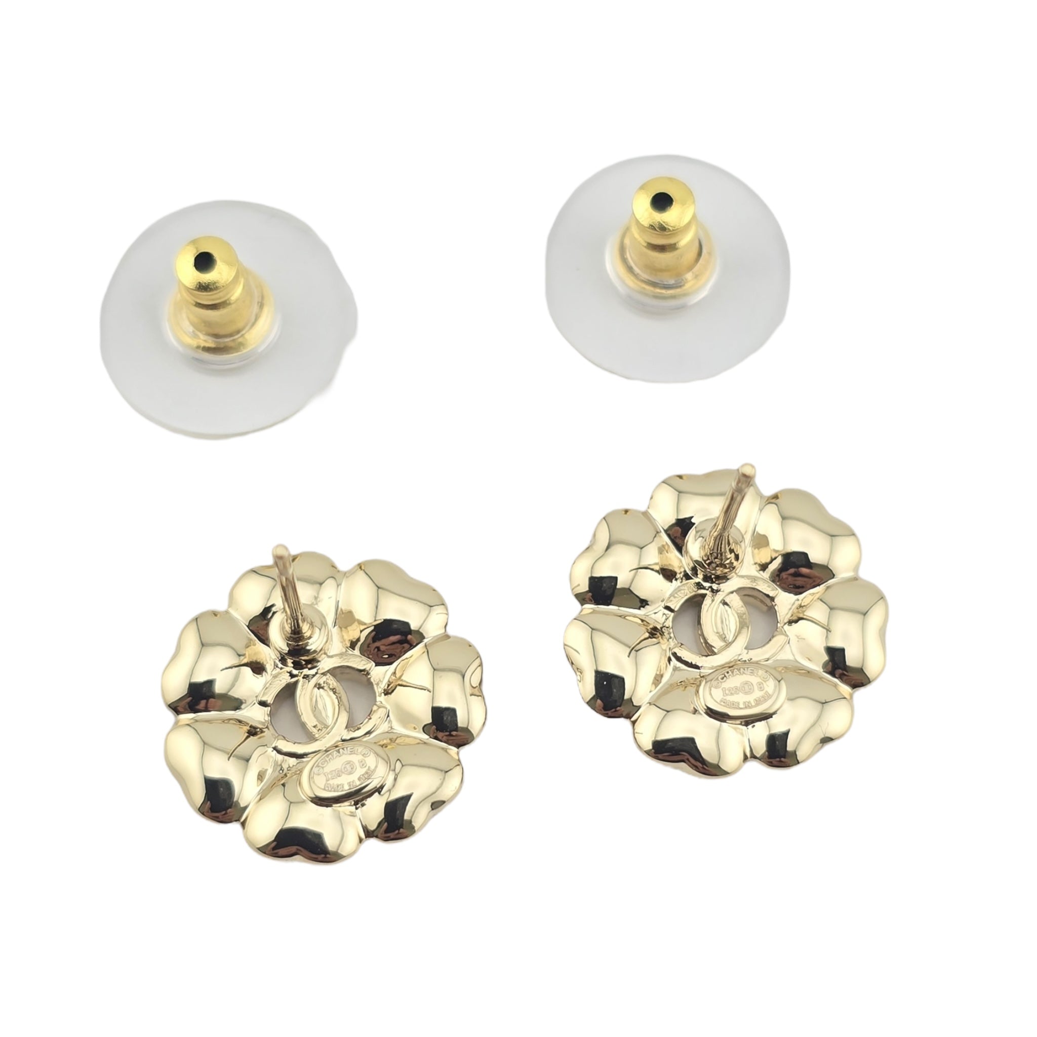 Chanel CC Crystal Floral Stud Earrings 2025