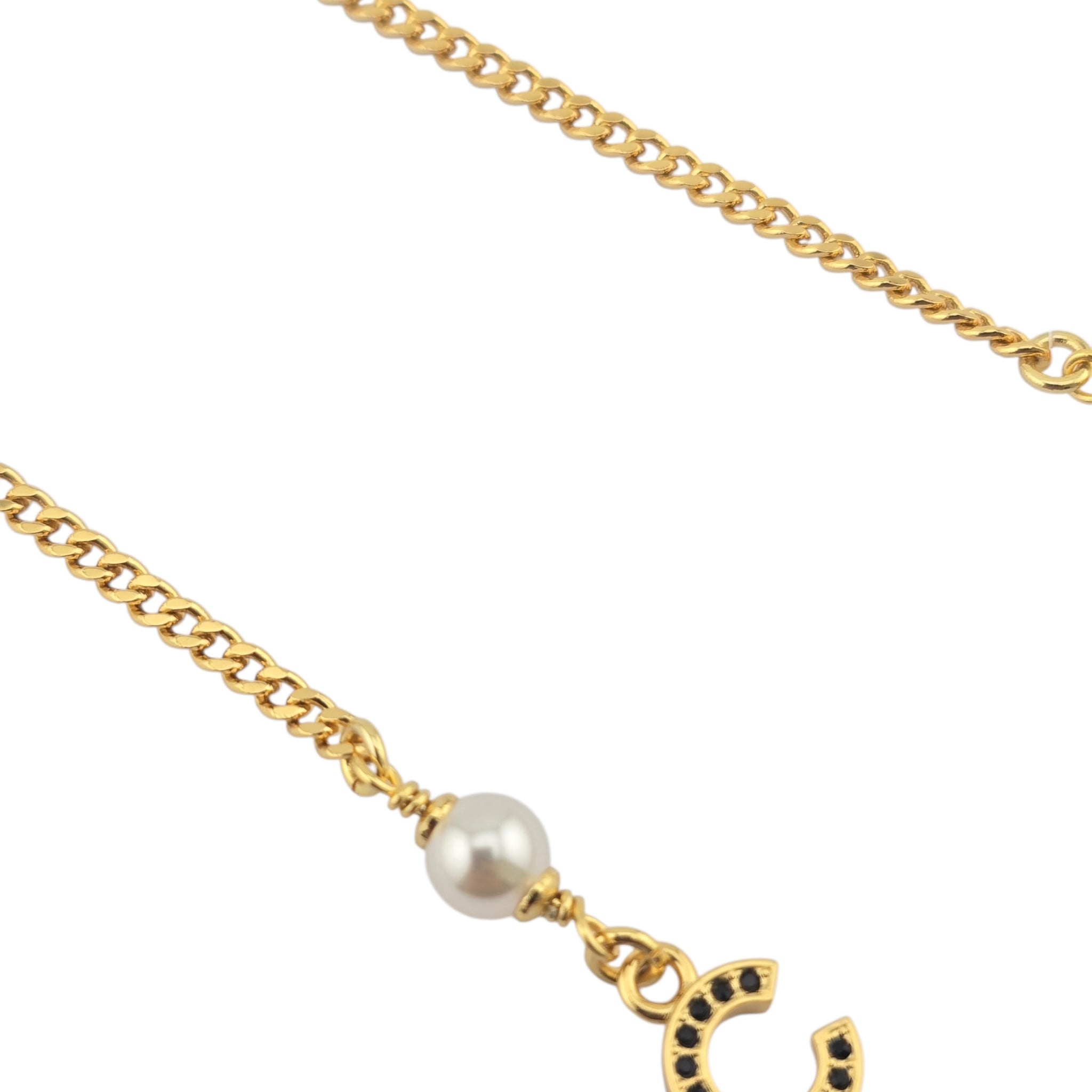 Chanel CC Logo Pendant Gold Necklace