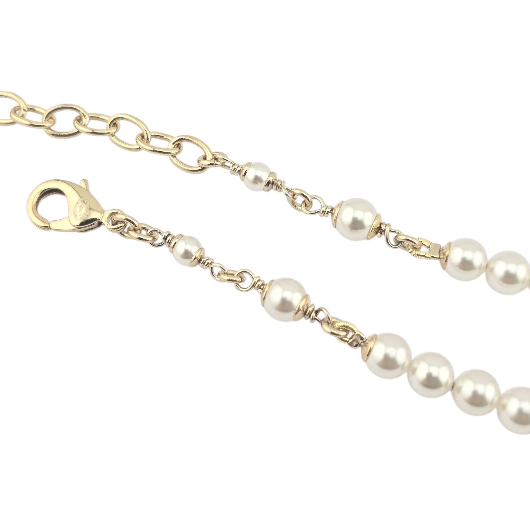 Chanel CC Gold Faux Pearl Necklace 2022 CHANEL
