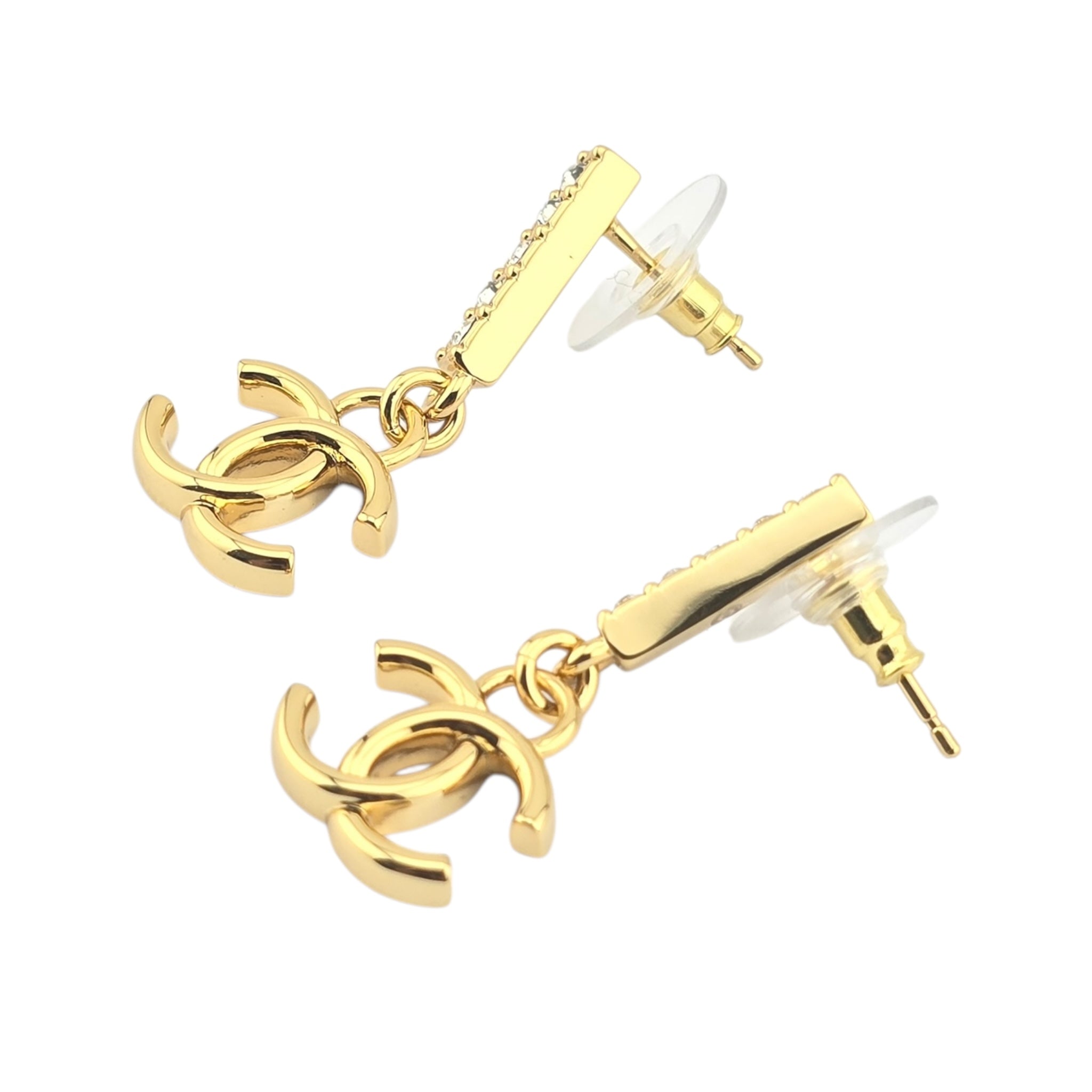 Chanel Gold Crystal Earrings 2024 CHANEL