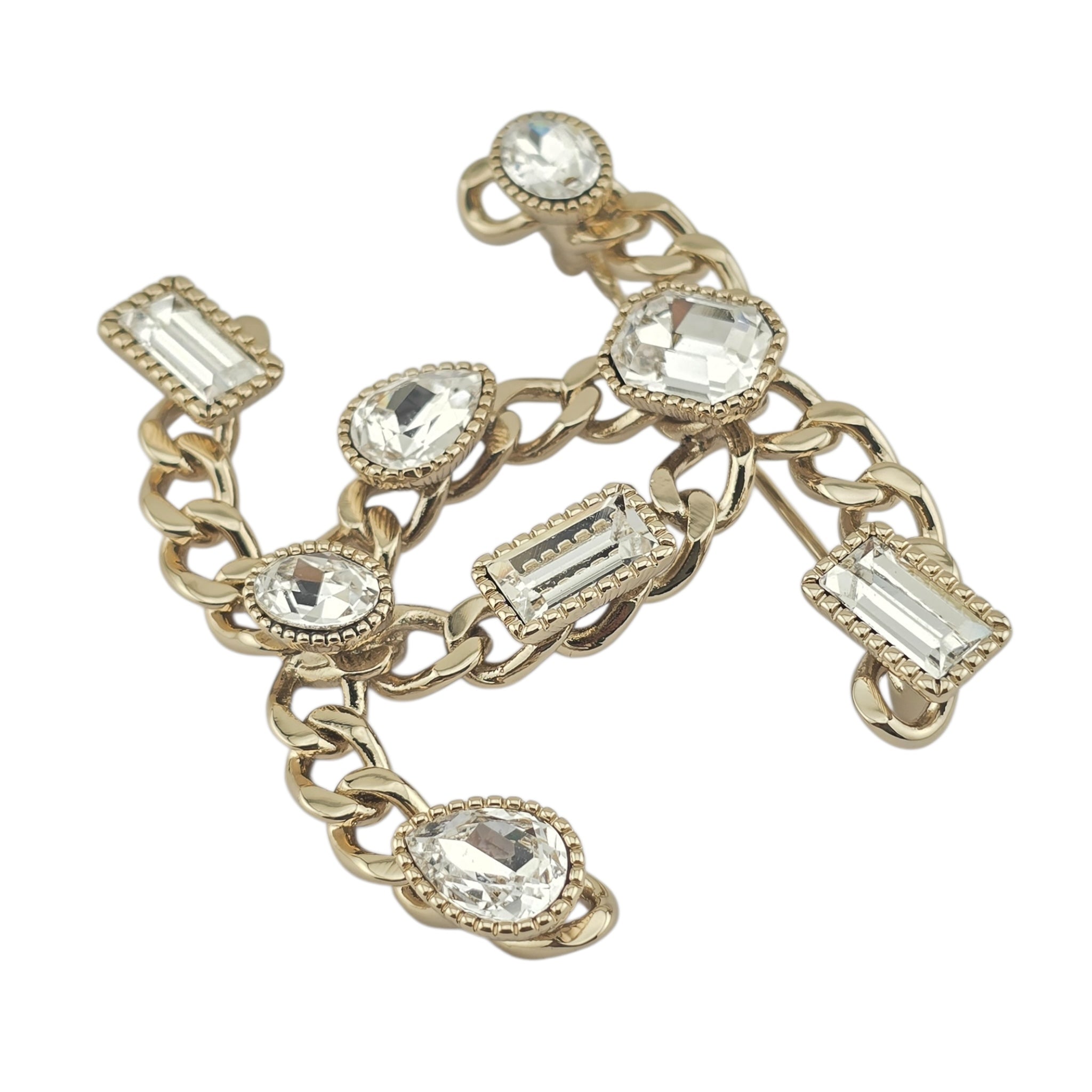 Chanel CC Gold Crystal Brooch 2024 CHANEL