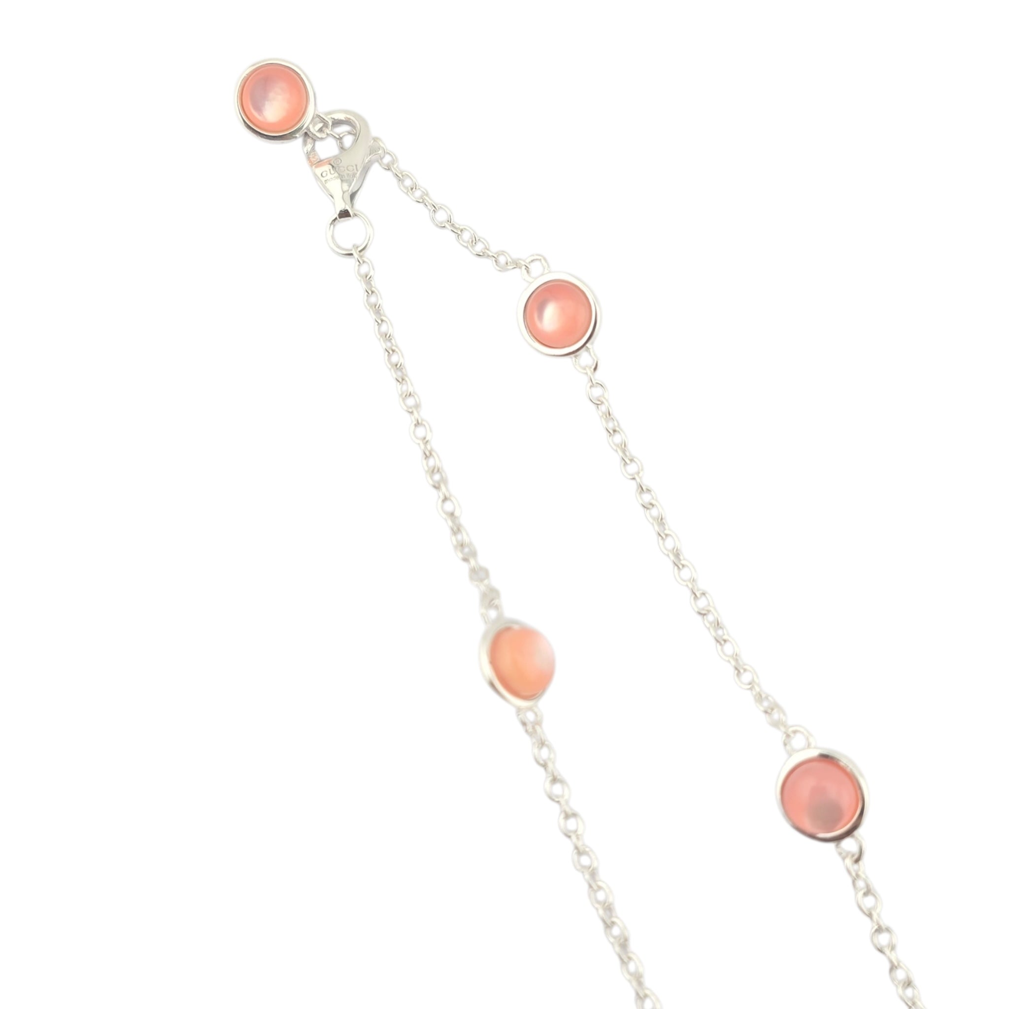 GUCCI GG Marmont Sterling Silver Pink Mother of Pearl Necklace GUCCI