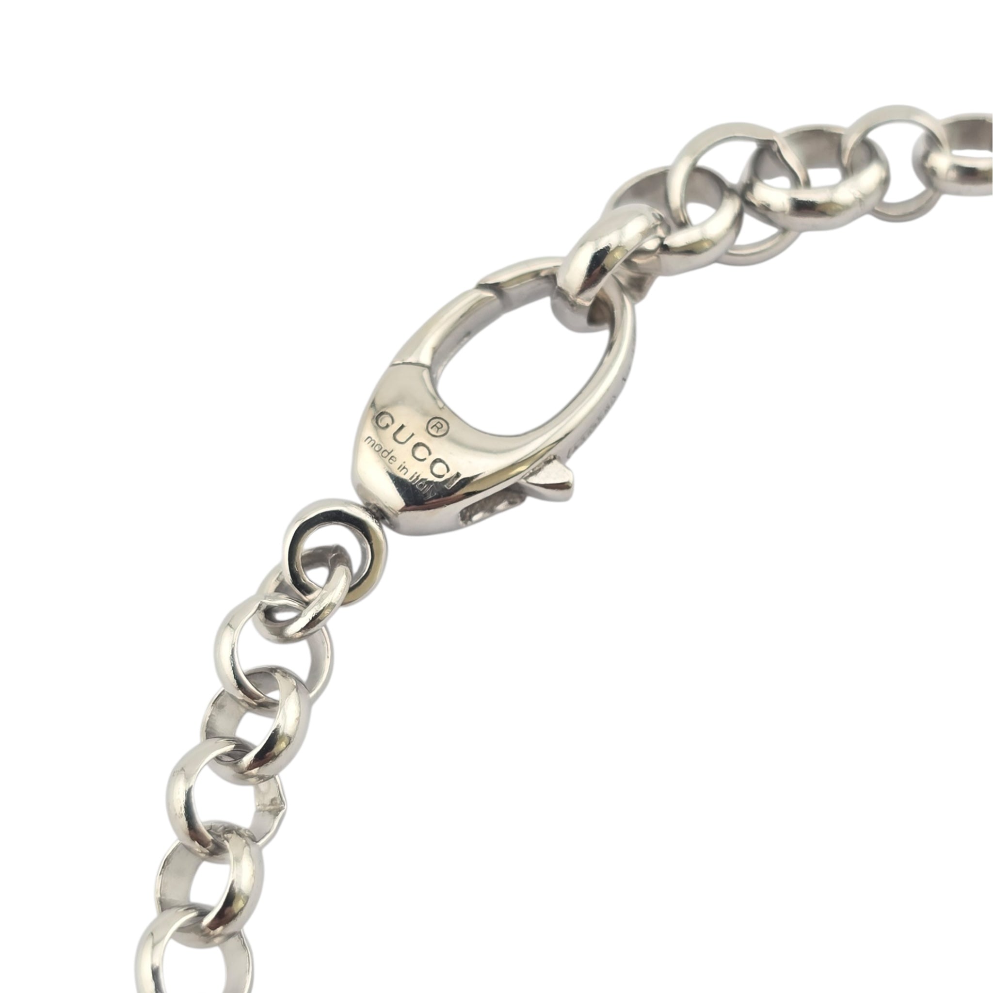 GUCCI GG Trademark Sterling Silver Charm Bracelet GUCCI