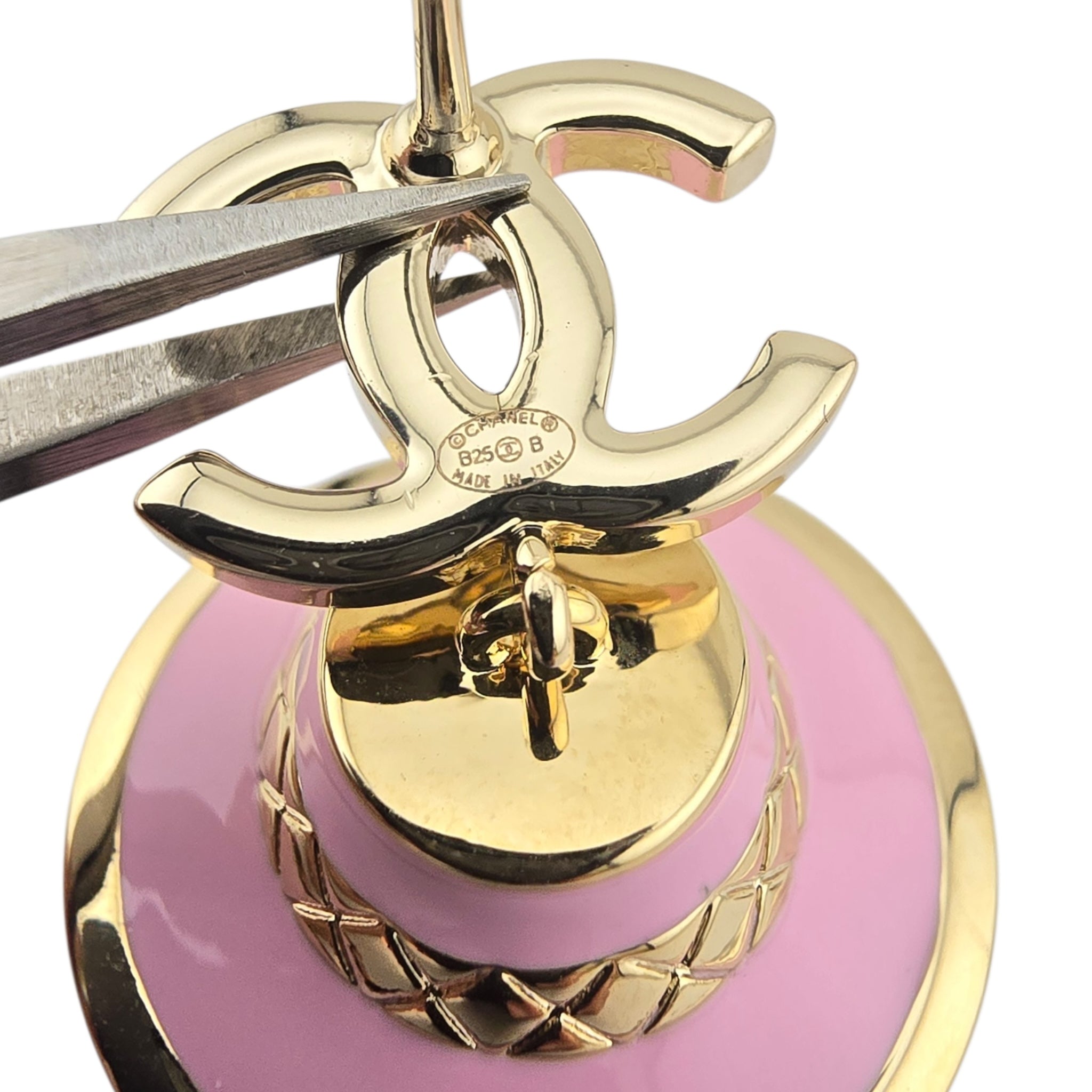 Chanel CC Robot Gabrielle Doll Pink Earrings 25B CHANEL