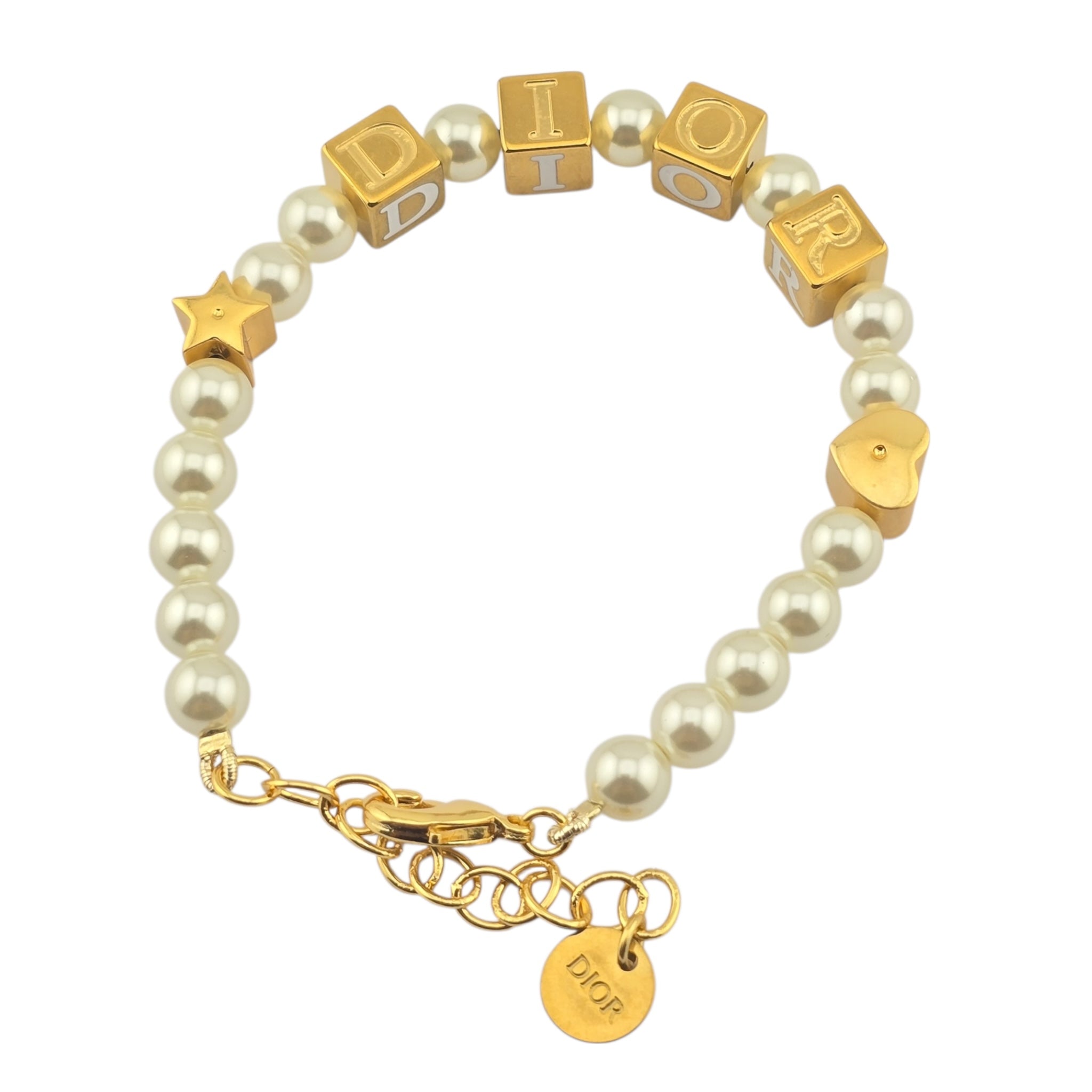 Christian Dior D-Dice Faux Pearl Bracelet DIOR