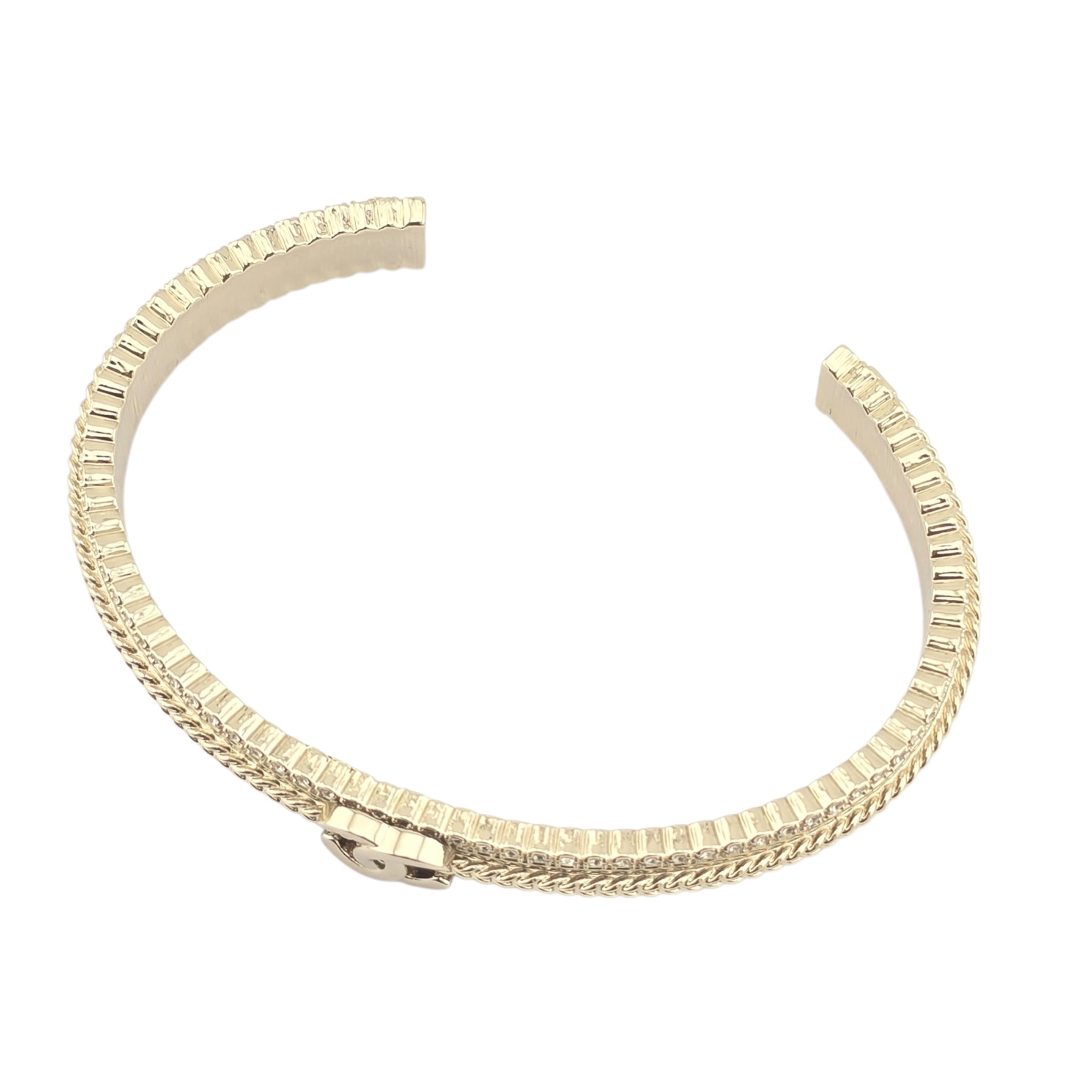 Chanel CC Crystal Gold Cuff Bracelet 2024 CHANEL