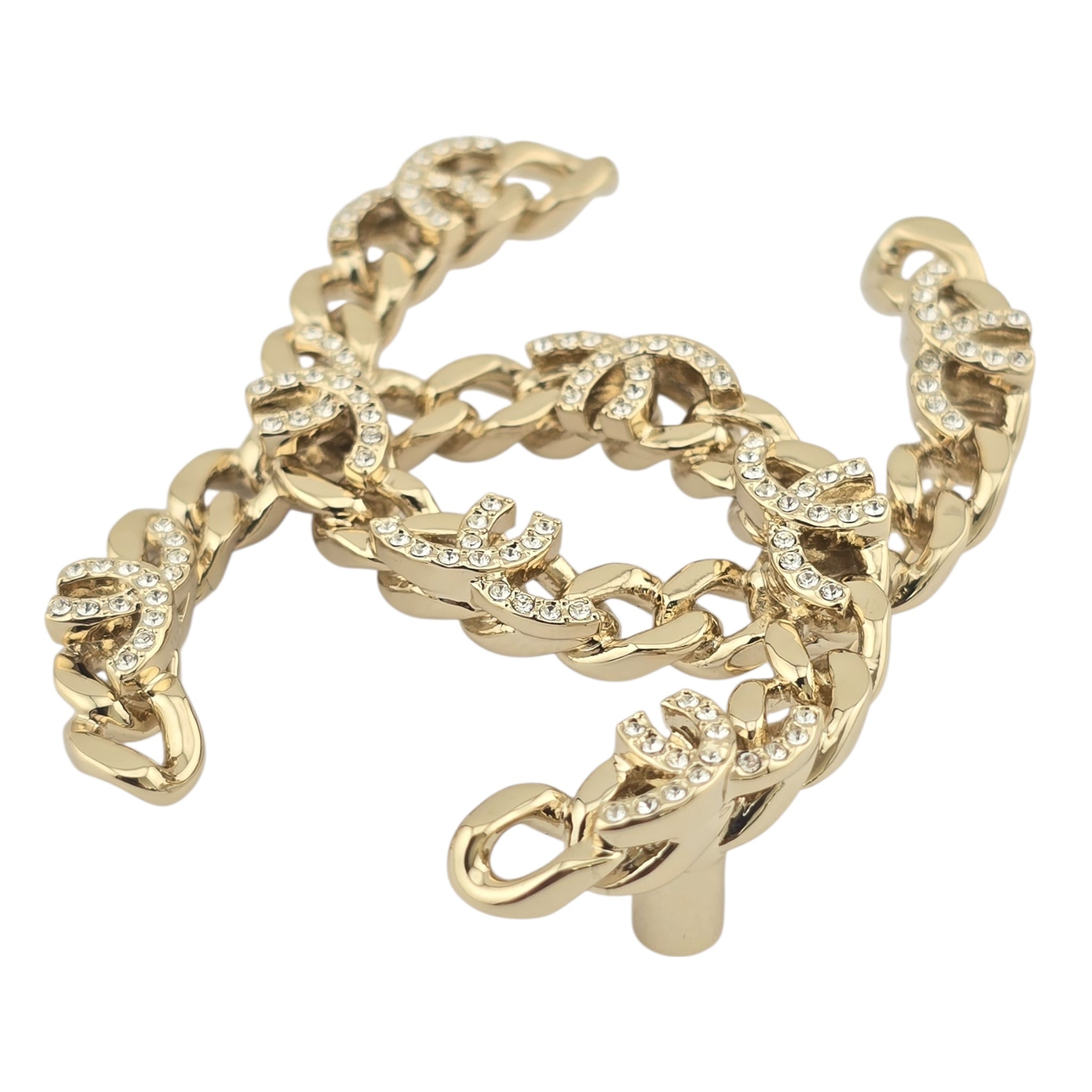 Chanel CC Crystal Gold Brooch 2022 CHANEL