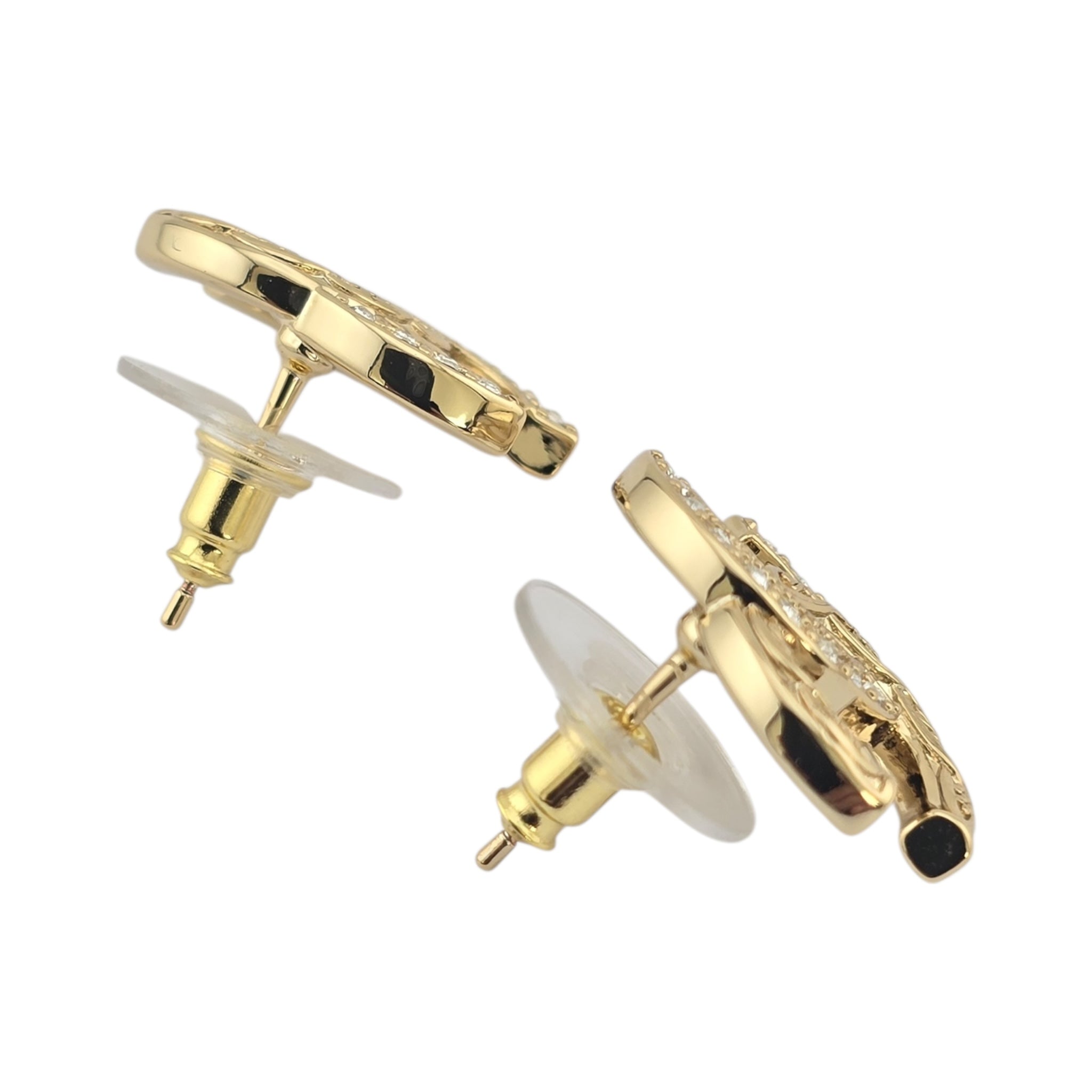 Chanel CC Gold Stud Earrings 2025 CHANEL
