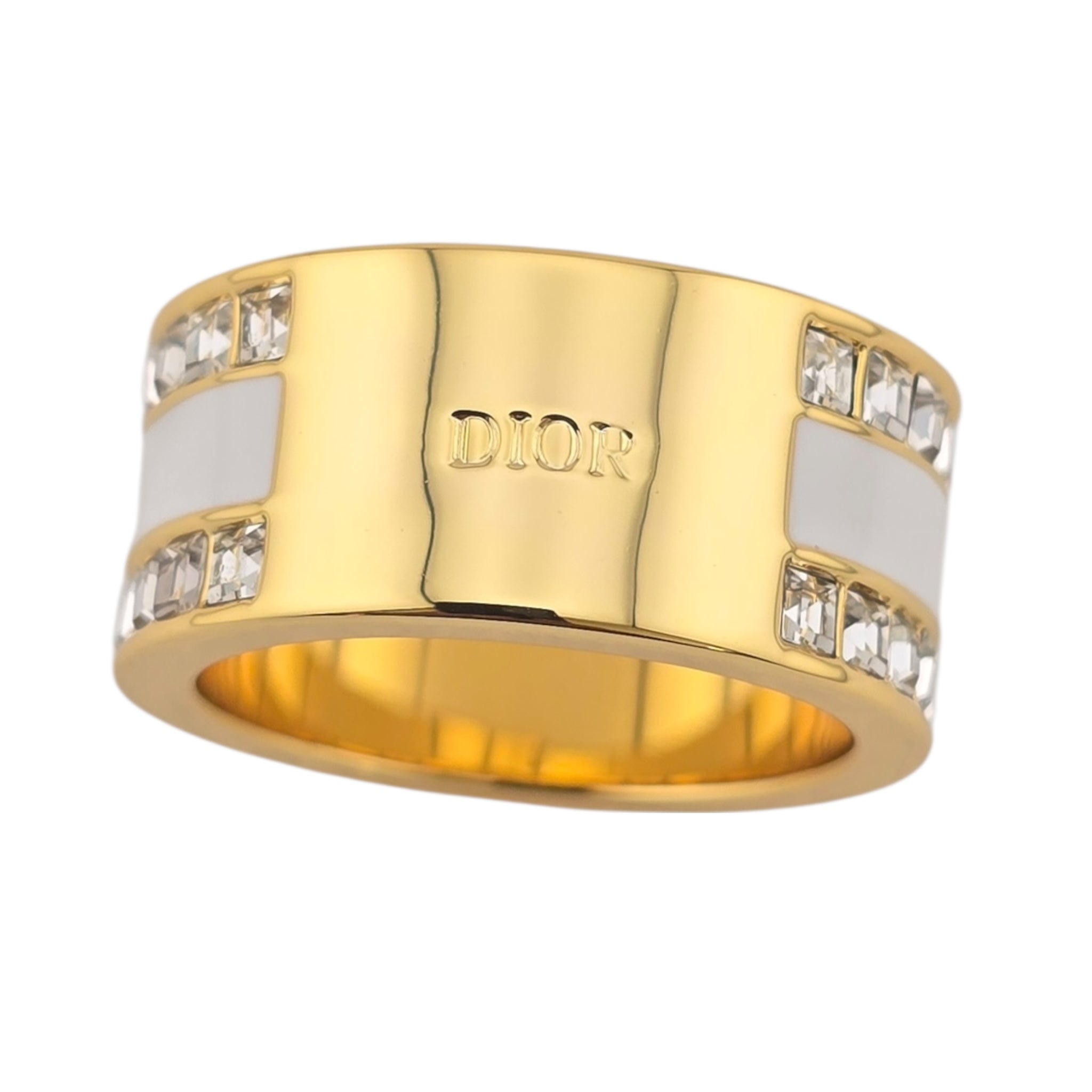 Christian Dior Code Bangle White Enamel Ring DIOR