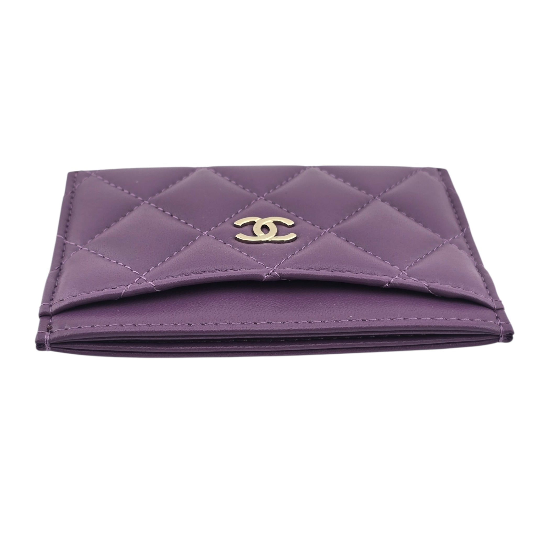 Chanel CC Lambskin Purple Classic Cardholder CHANEL