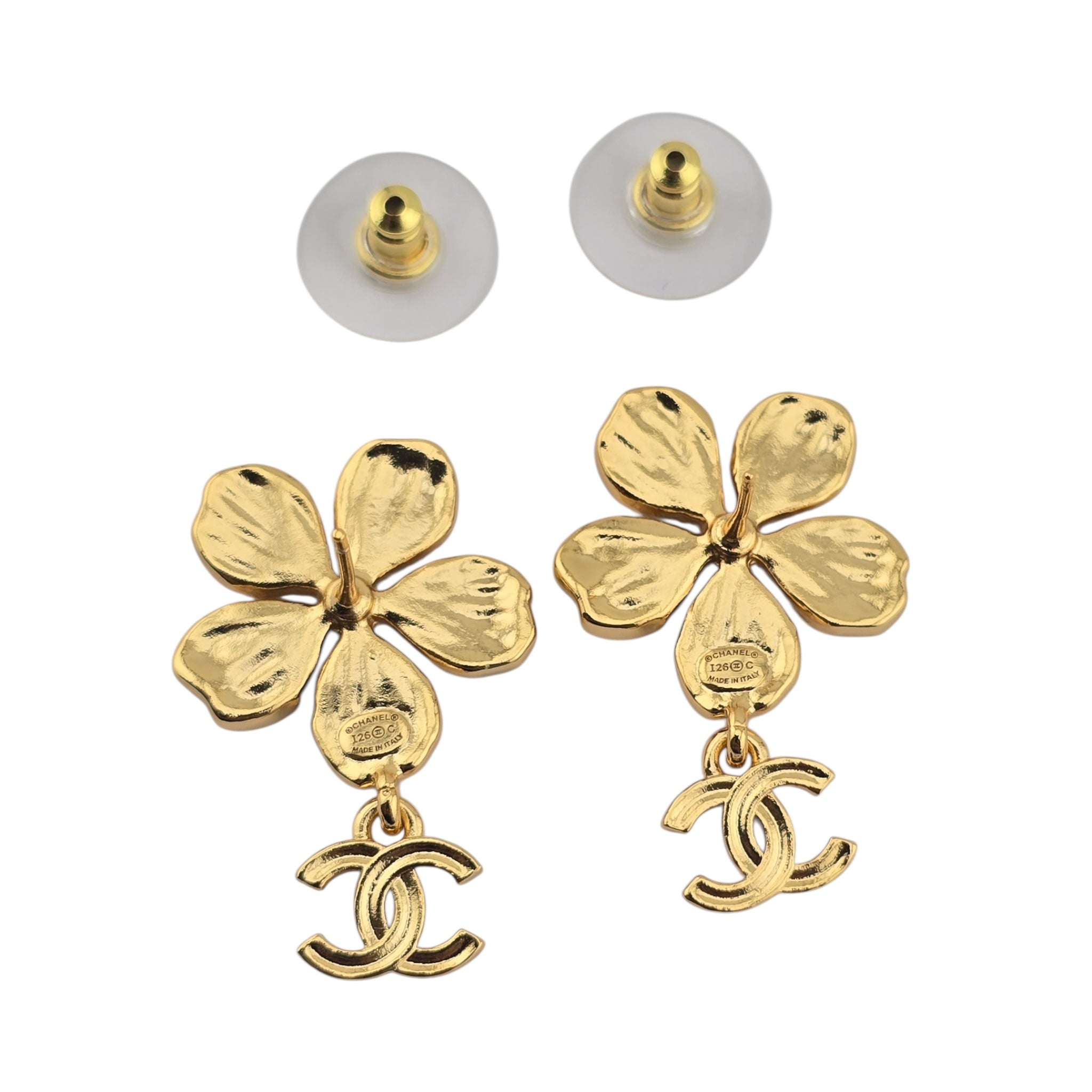 Chanel CC Gold Floral Earrings 26C 2026