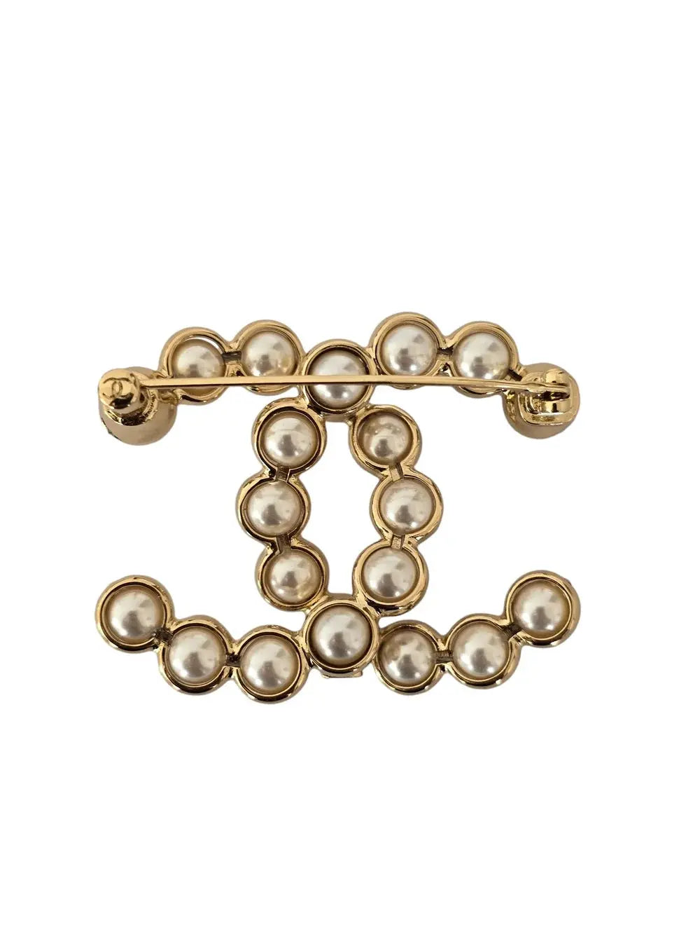 Chanel CC Gold and Faux Pearl Brooch 2024 CHANEL